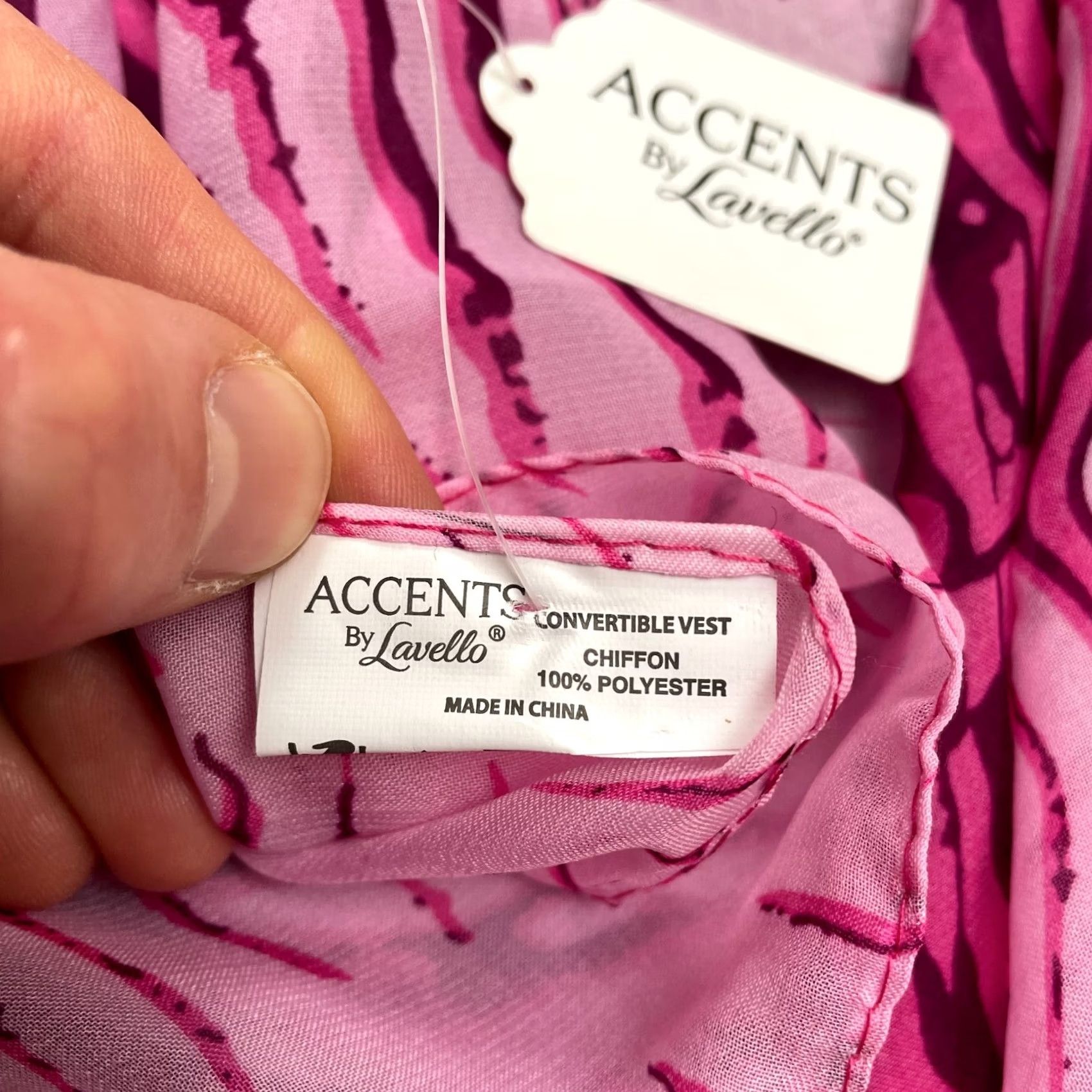 Vintage VINTAGE Accents By Lovello Womens Vest One Size Pink Zebra Print NWT Open Front Chiffon Sleeveless Mid-Length Summer Spring Beach Womens Size ONE SIZE - 7 Thumbnail