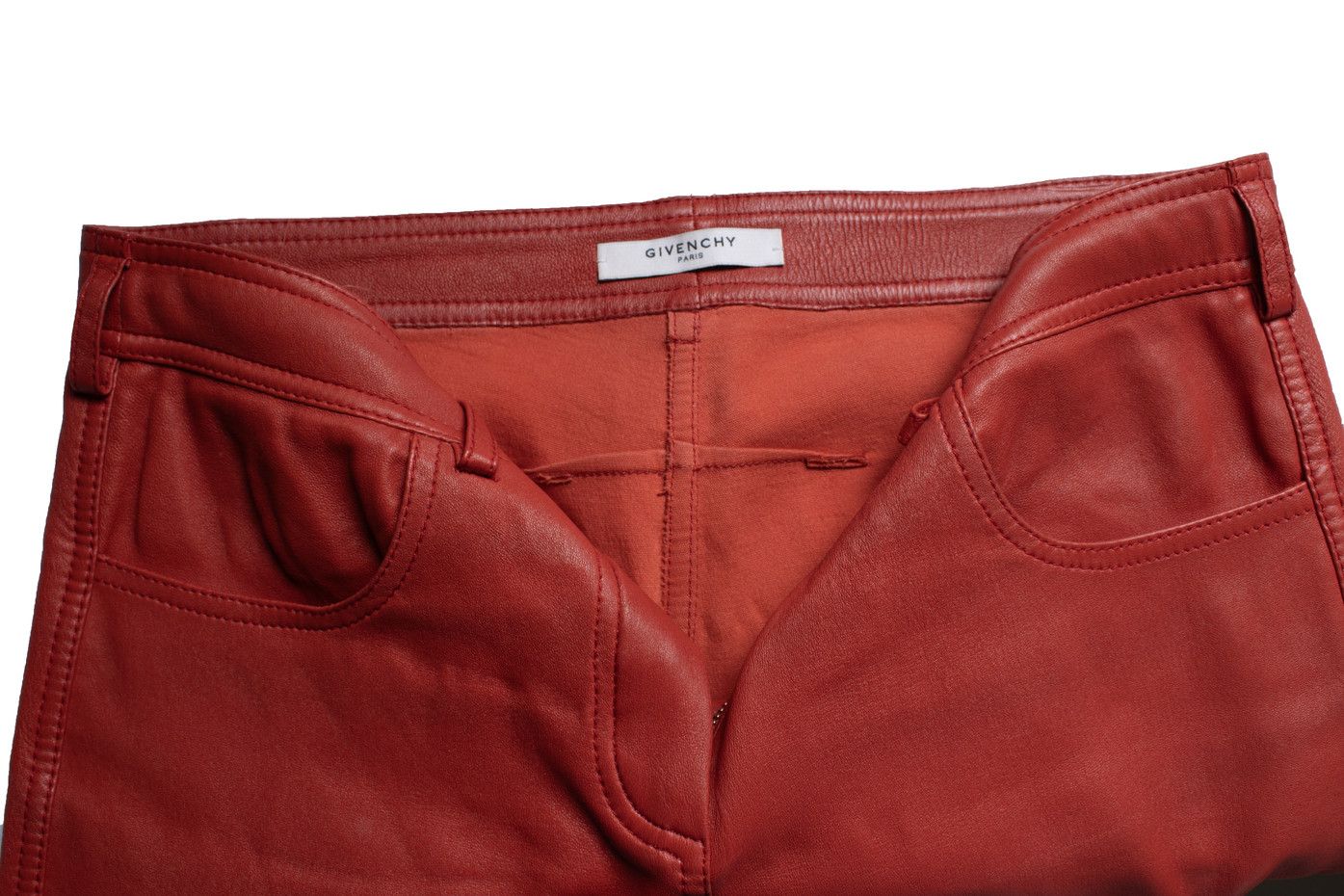 Givenchy Givenchy, red leather trousers Size 27" / US 4 / IT 40 - 6 Thumbnail