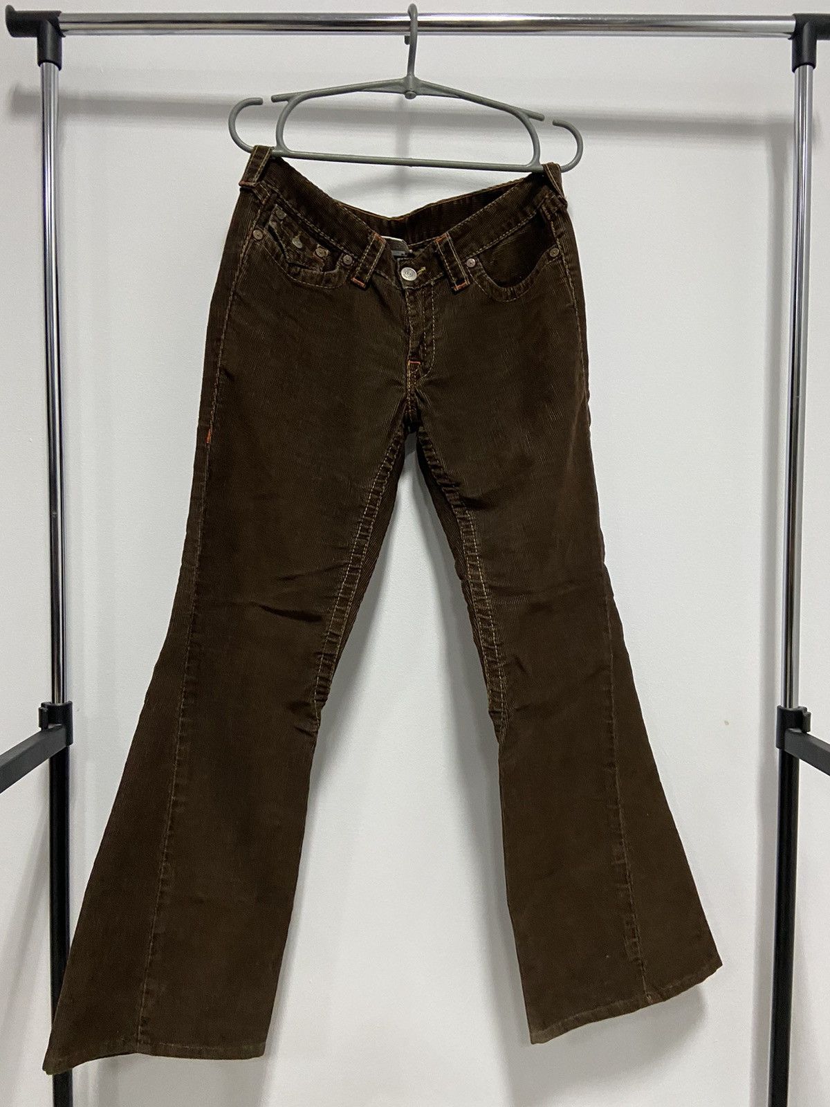 True Religion × Vintage True religion stitched flare jeans vintage logo corduroy Size 30" / US 8 / IT 44 - 2 Thumbnail