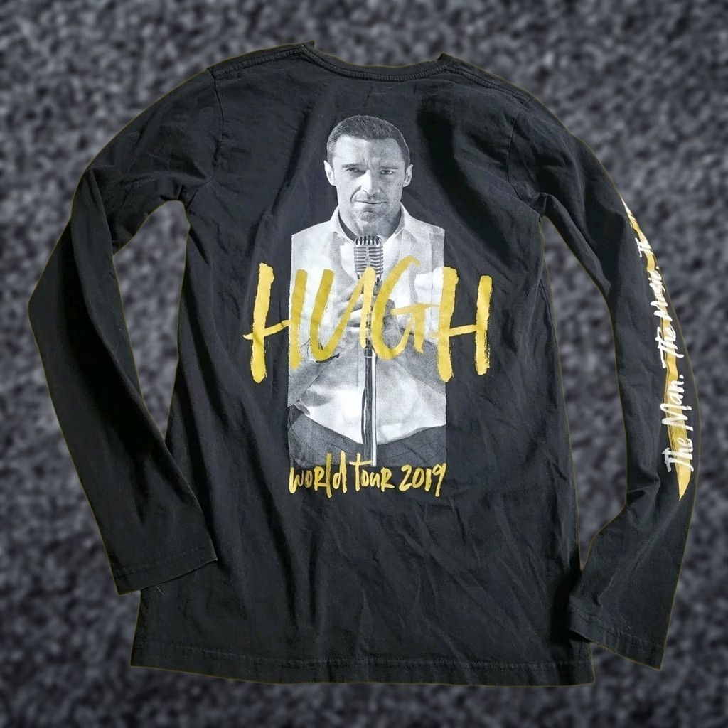 Jackman Mens Hugh Jackman 2019 World Tour Long Sleeve T-Shirt Black Double Sided Crew Neck Shirt Men XS-XL Size US S / EU 44-46 / 1 - 1 Thumbnail