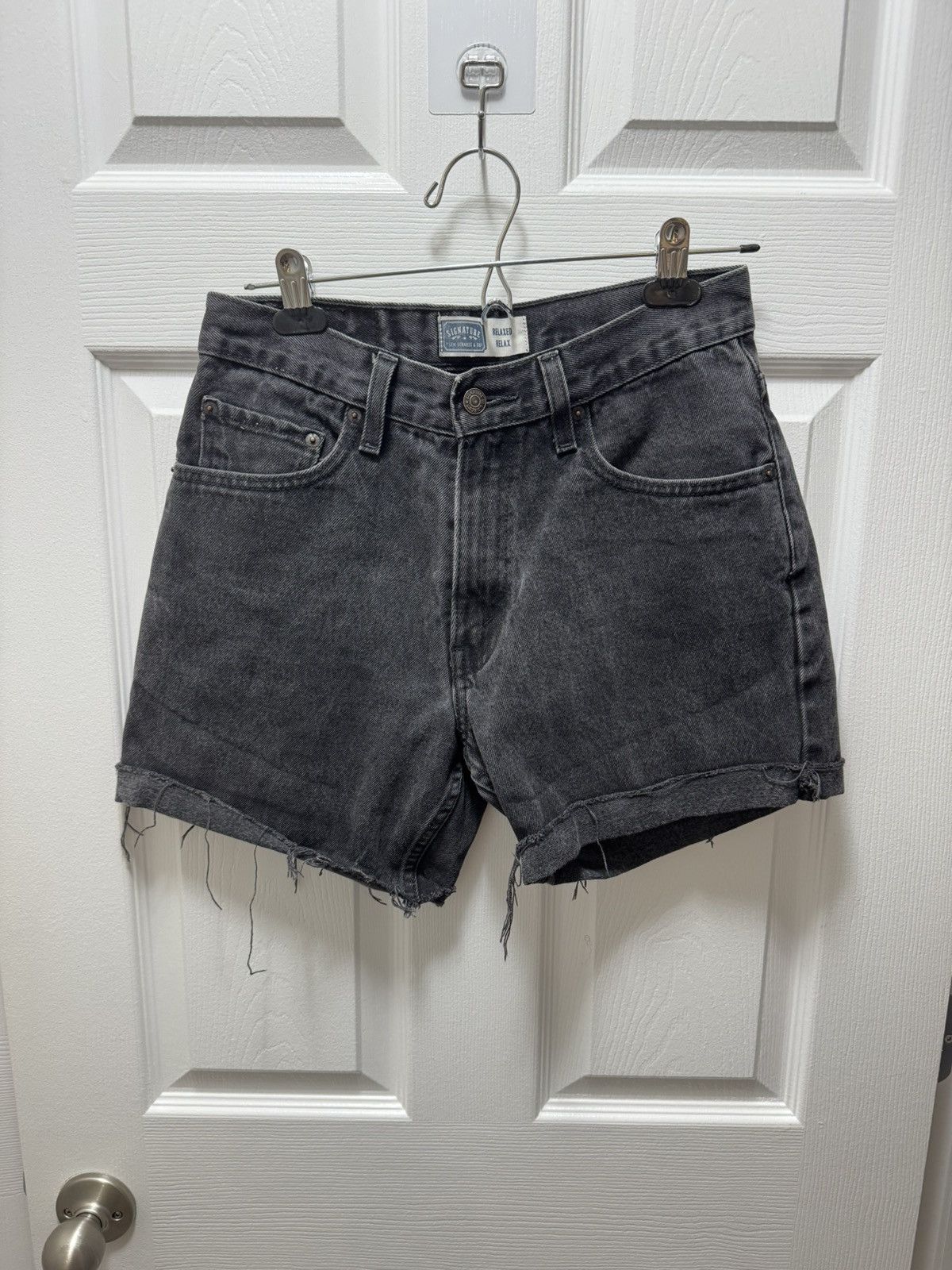 Levi's Vintage Clothing Levis Levi's Vintage Relaxed Charcoal Denim Shorts Distress Size US 30 / EU 46 - 1 Thumbnail