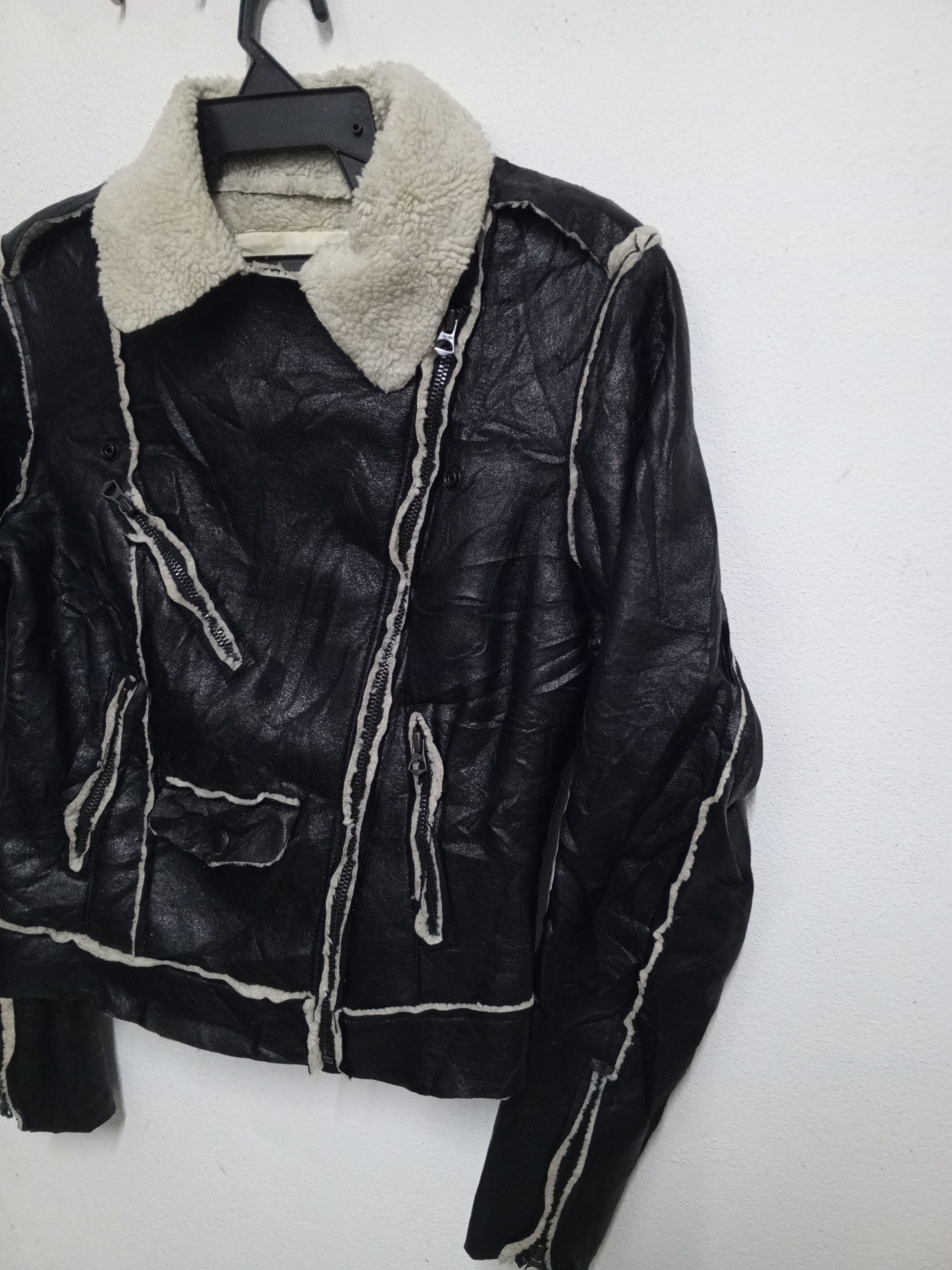 Ralph Lauren RL Denim&Supply Black Faux Leather Women's Motorcycle Jacket Size XS / US 0-2 / IT 36-38 - 4 Thumbnail