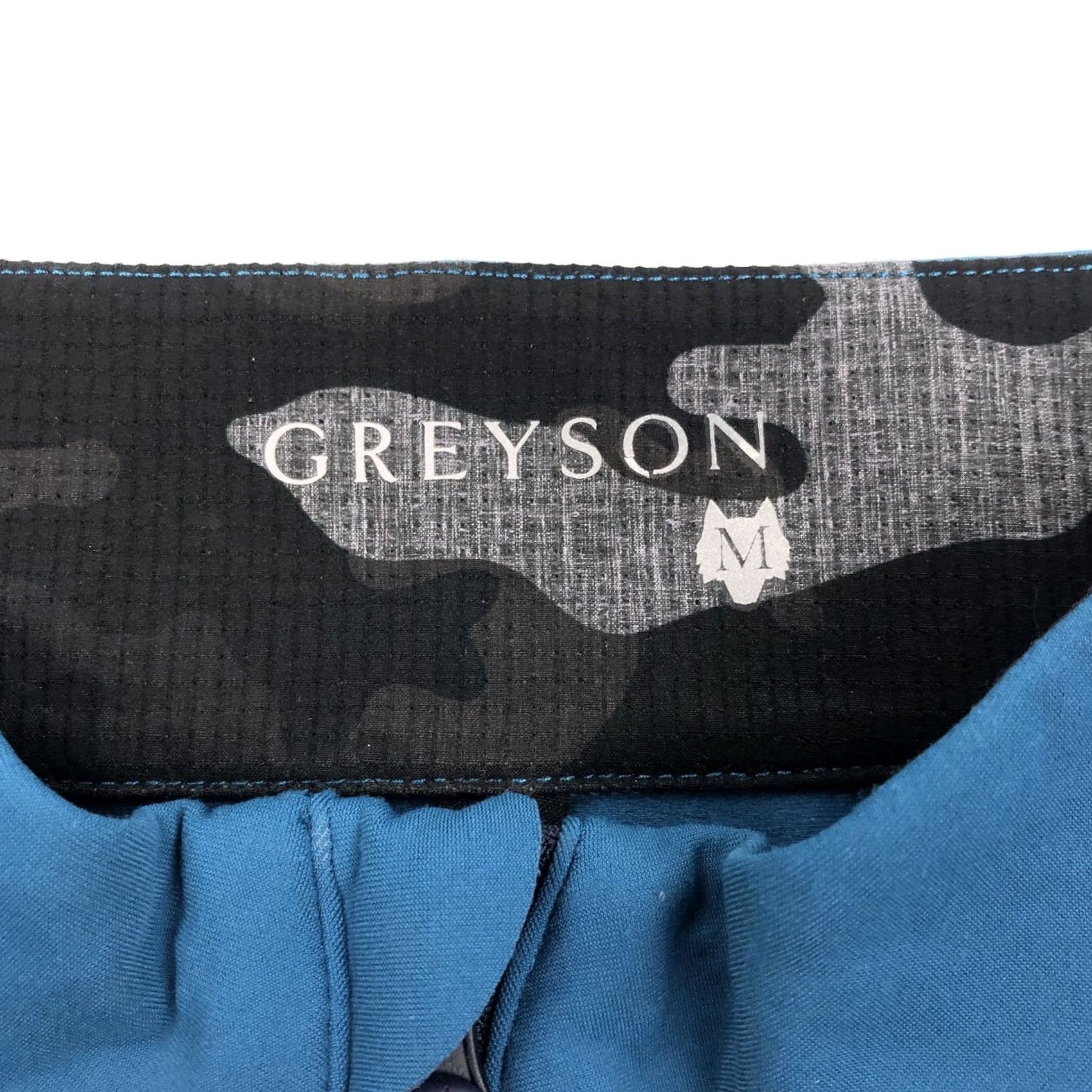 Vintage GREYSON Men's Wolf Logo Activewear Quarter Zip Pullover Shirt M Teal Blue Size US M / EU 48-50 / 2 - 3 Thumbnail