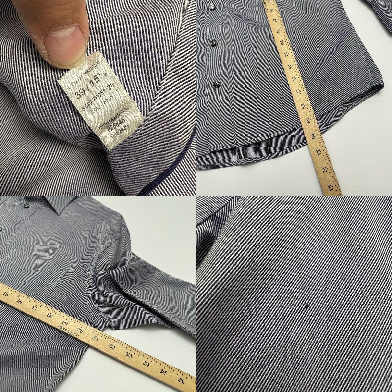 Eton Eton Contemporary Dress Shirt Navy Striped Casual 15.5 39 15.5 Business Long Sleeve Mens Shirt Size US L / EU 52-54 / 3 - 8 Thumbnail