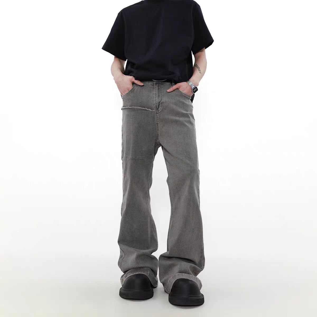 Japanese Brand × Jean Vintage high street loose micro flare jeans Size US 33 - 3 Thumbnail