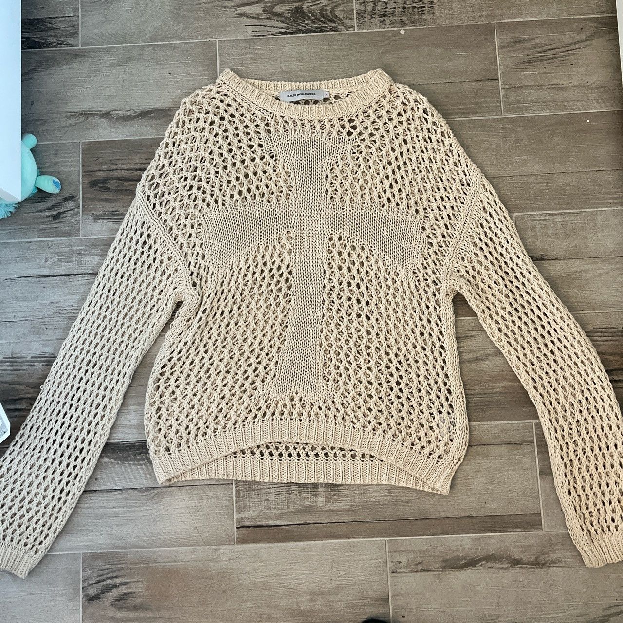 image of Racer Worldwide Knit Sweater in White, Men's (Size Medium)