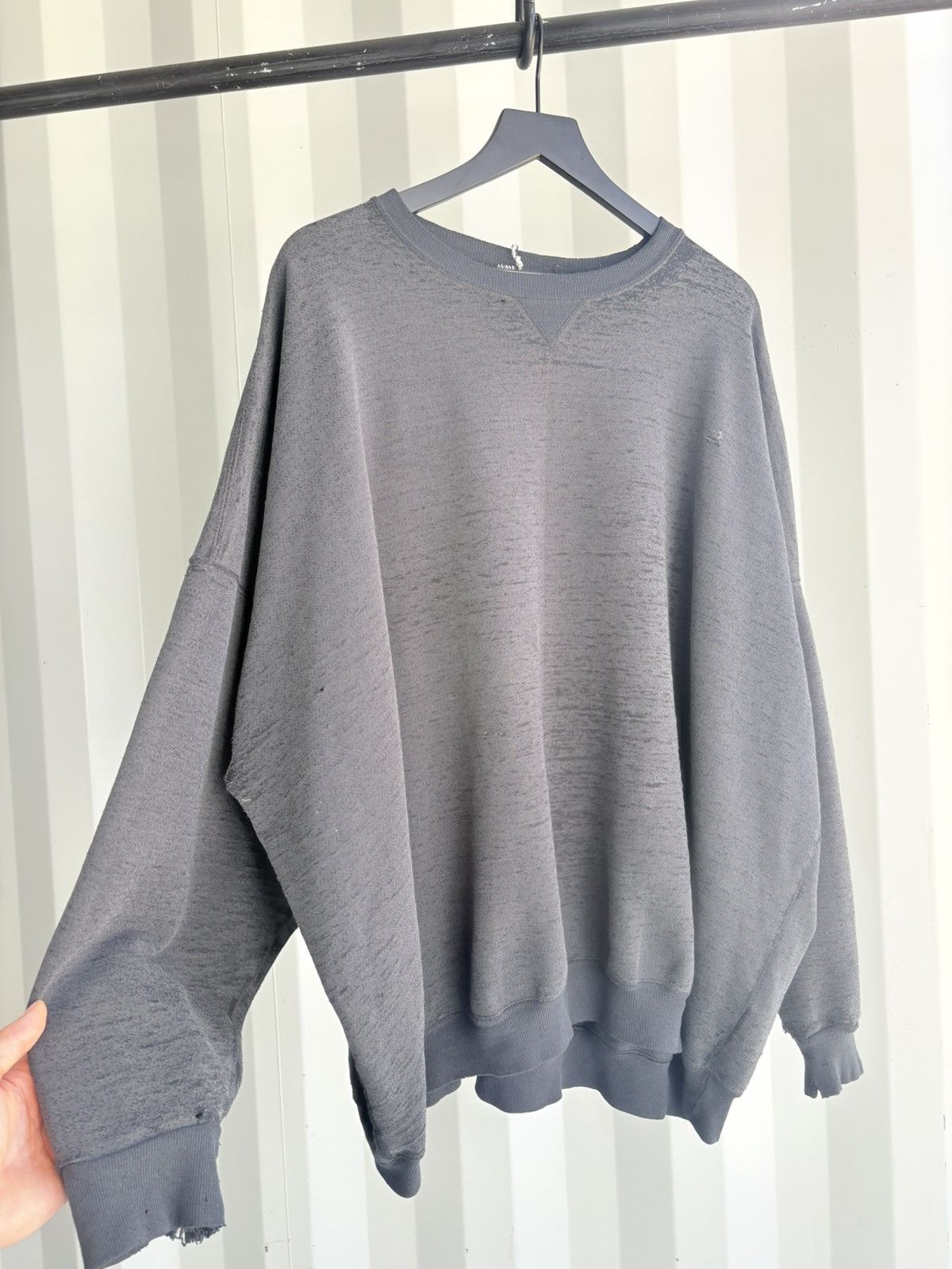 Vintage Thrashed Distressed Faded Sweatshirt Grunge Paper Thin Band Size US XXL / EU 58 / 5 - 2 Thumbnail
