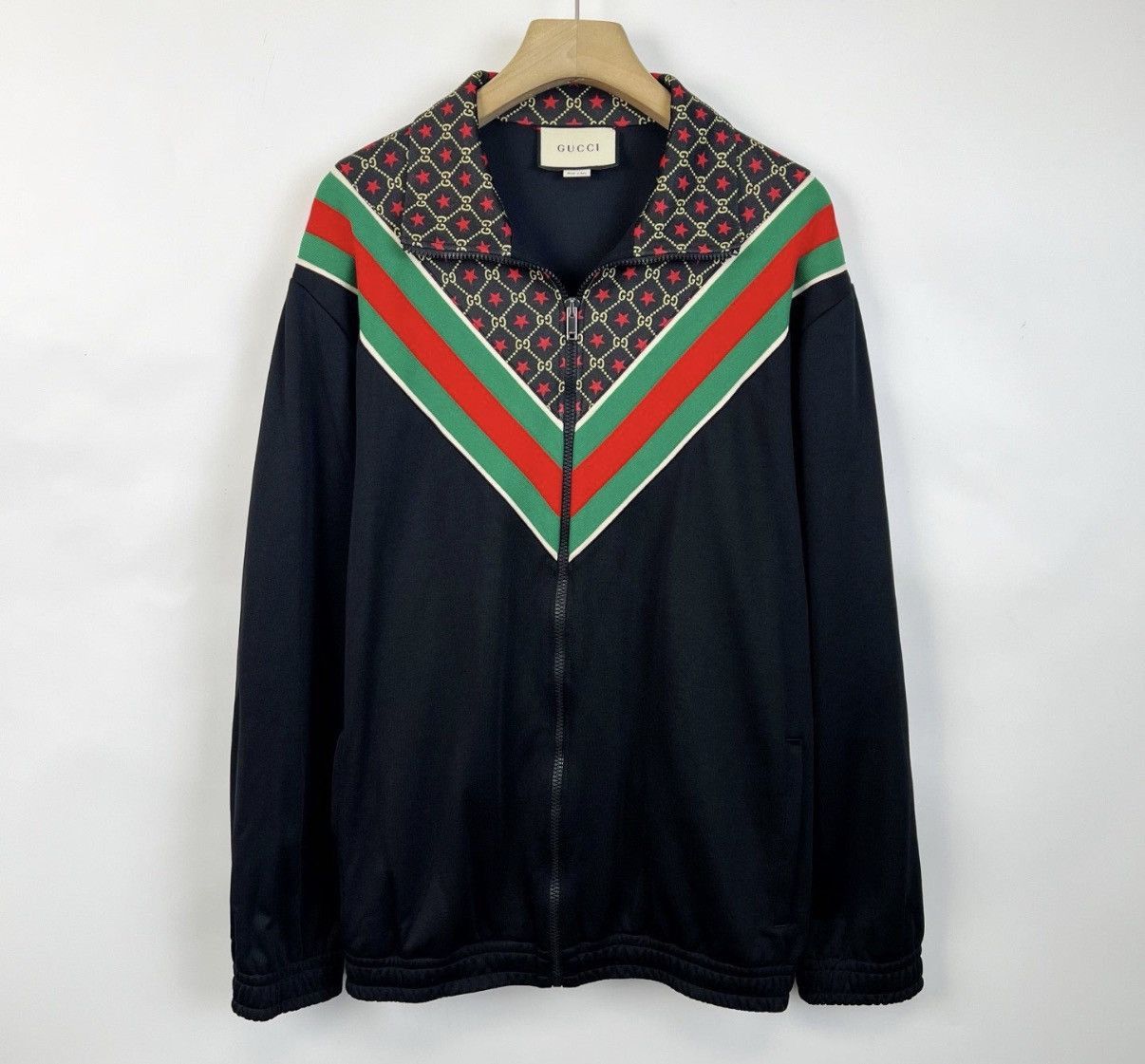 Gucci Zip-Front Light Jacket with Patterned Collar Size US XL / EU 56 / 4 - 1 Thumbnail