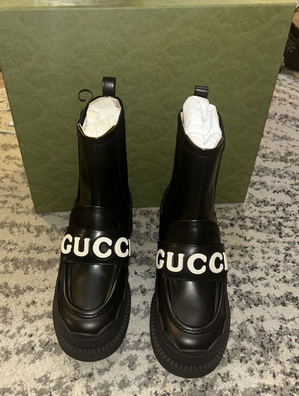 Gucci Gucci 60mm Logo Lettering Leather Boots Size US 8 / IT 38 - 3 Thumbnail