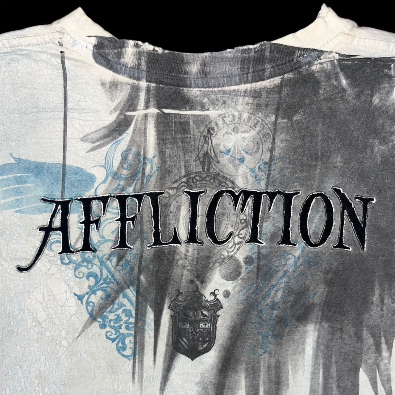 Affliction × Vintage Vintage Y2K 2000s Affliction Cyber Goth Skull Distressed Tee Size US XL / EU 56 / 4 - 7 Thumbnail