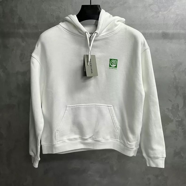 Balenciaga Balenciaga White Eco-Friendly BBLogo Hoodie Size US M / EU 48-50 / 2 - 1 Thumbnail