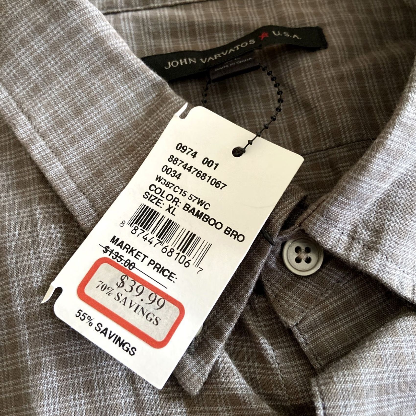 John Varvatos John Varvatos Shirt Men's XL Button-Up Long Sleeve Checkered Cotton Multicolor Casual Size US XL / EU 56 / 4 - 2 Thumbnail
