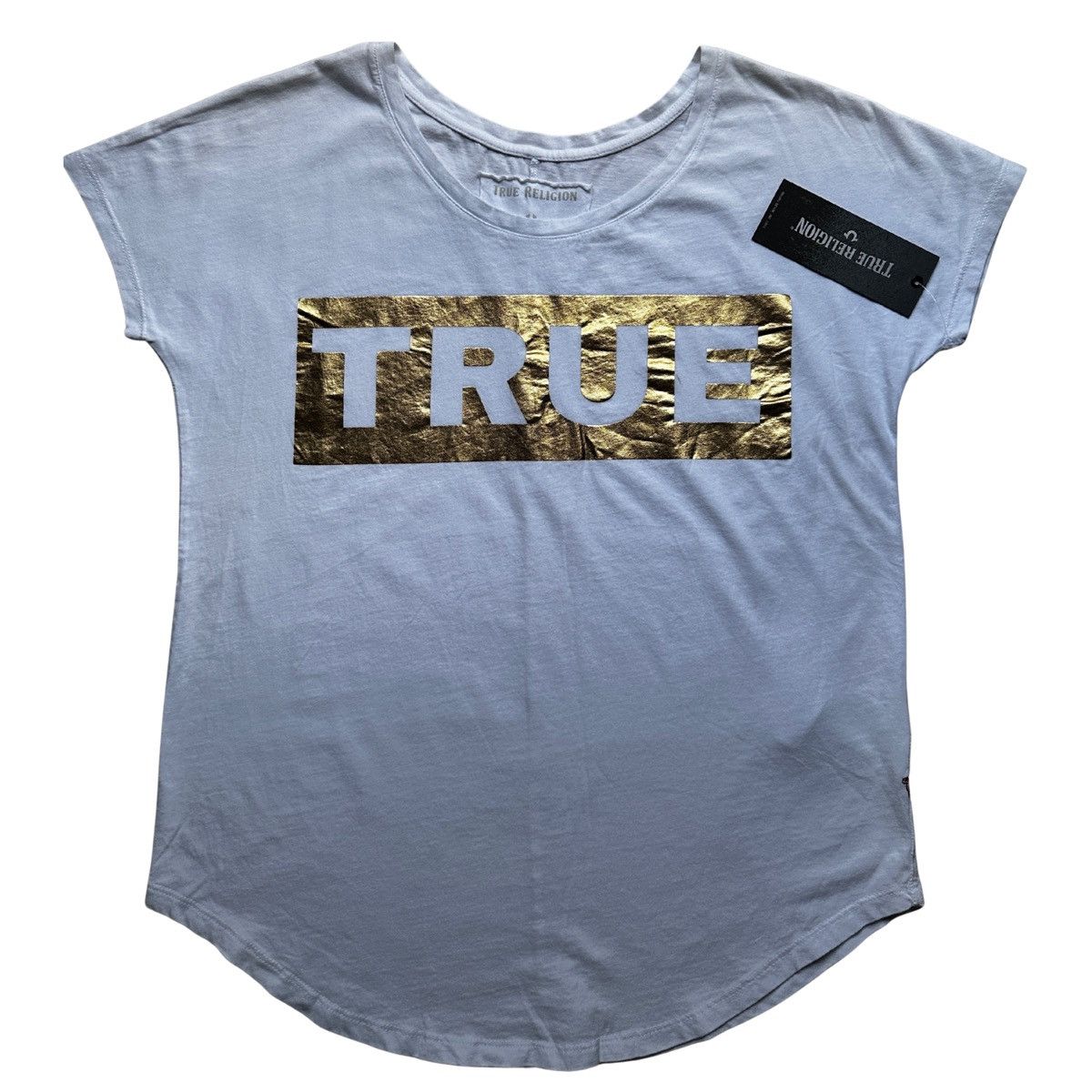 True Religion True Religion Women's Crisp T-Shirt with Gold "TRUE" Logo S Size S / US 4 / IT 40 - 1 Thumbnail