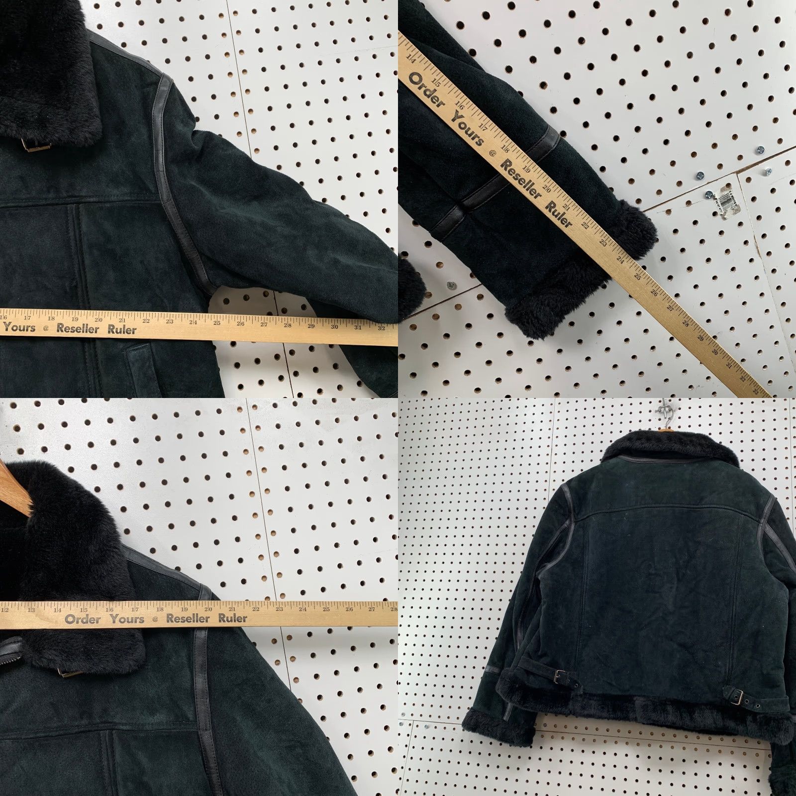 Vintage Marcia Jacket Womens 4XL Black Faux Fur Lined Italian Leather Suede Shearling 4XL Women’s Jacket Size XXL / US 16-18 / IT 52-54 - 10 Thumbnail
