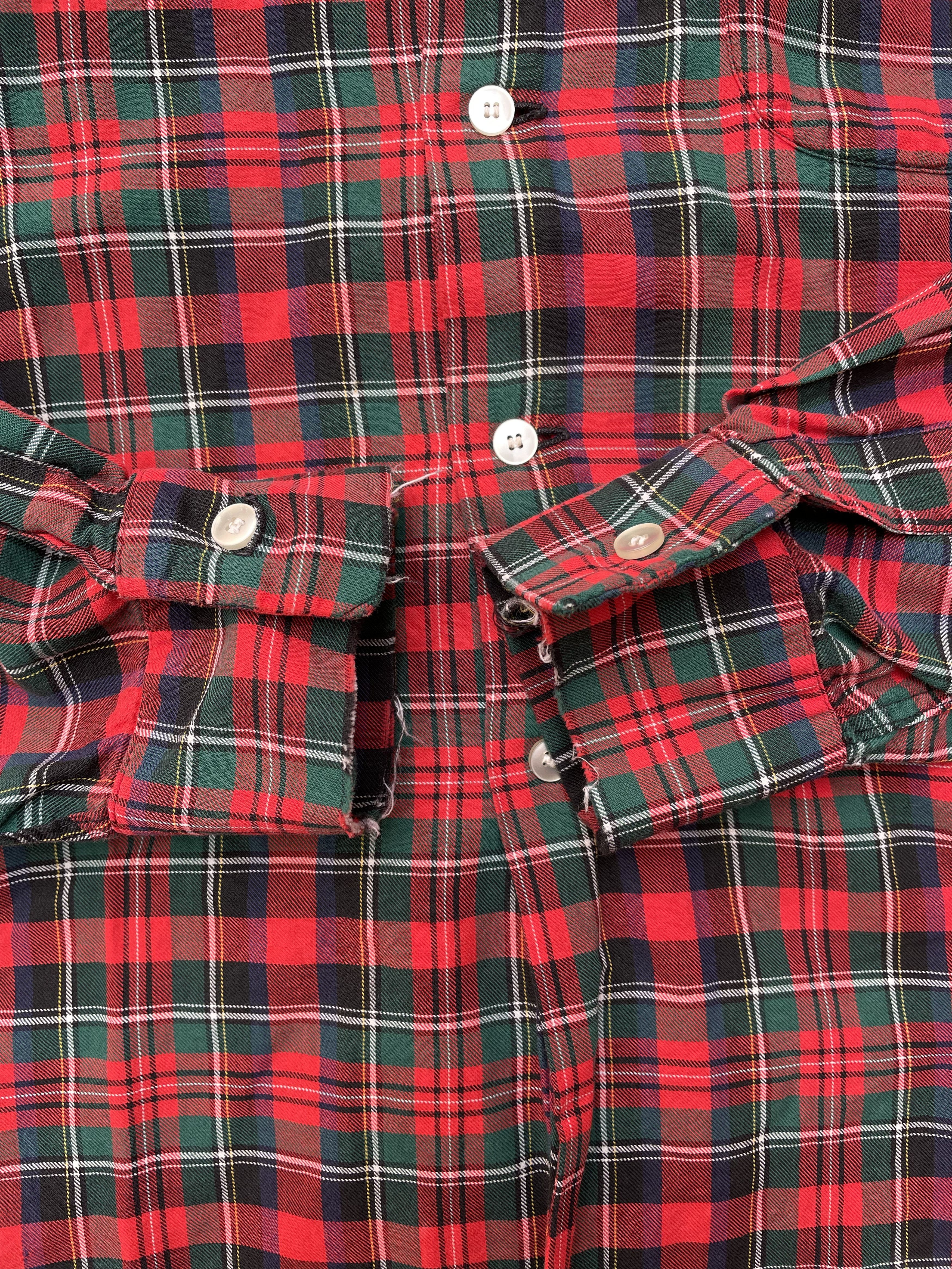 Vintage VTG 1960's Lispon Cotton Plaid Loop Collar Flannel Shirt Size US L / EU 52-54 / 3 - 5 Thumbnail