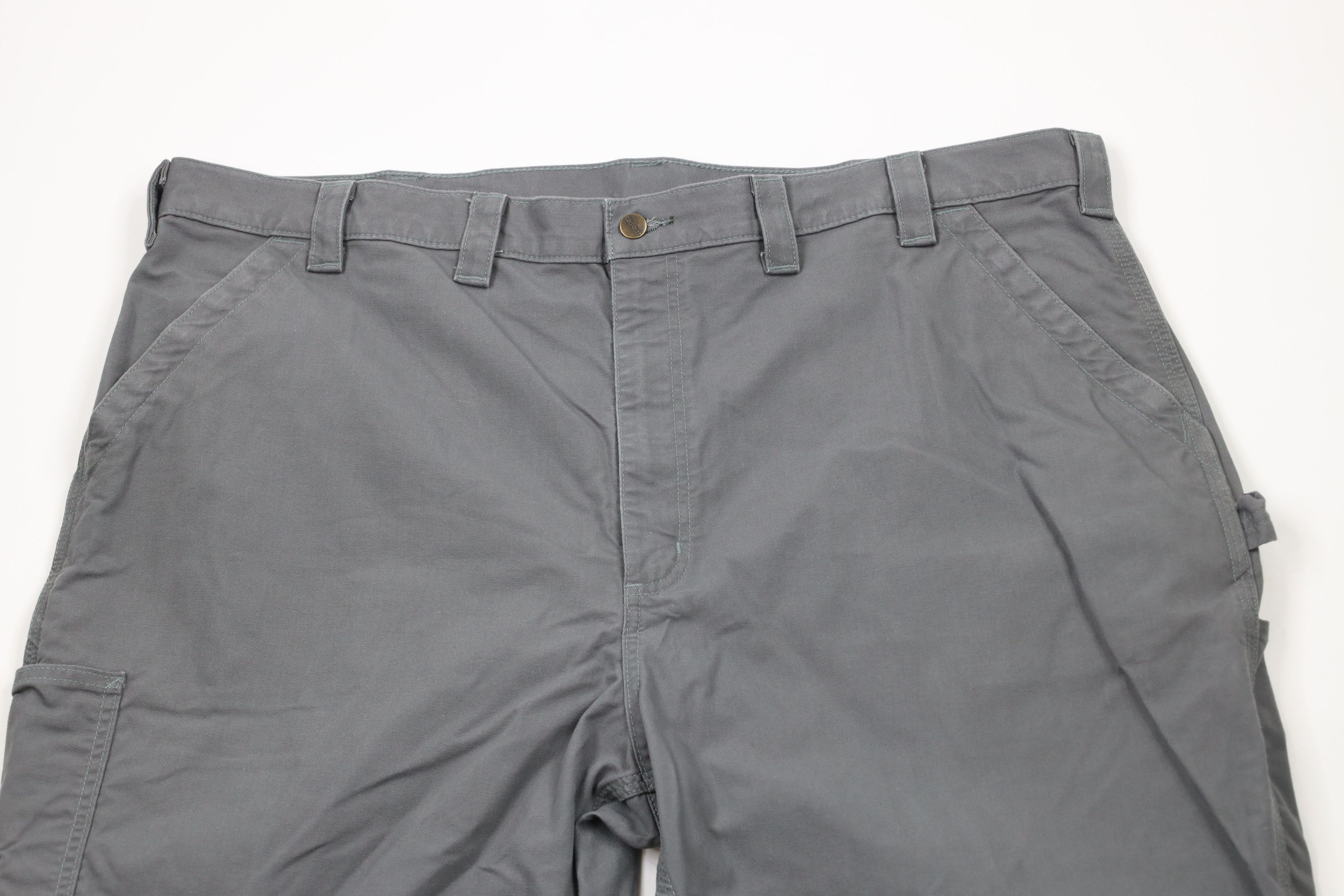 Carhartt × Vintage Vintage Y2K Carhartt Canvas Wide Leg Dungaree Pants Gray Size US 44 / EU 60 - 2 Thumbnail