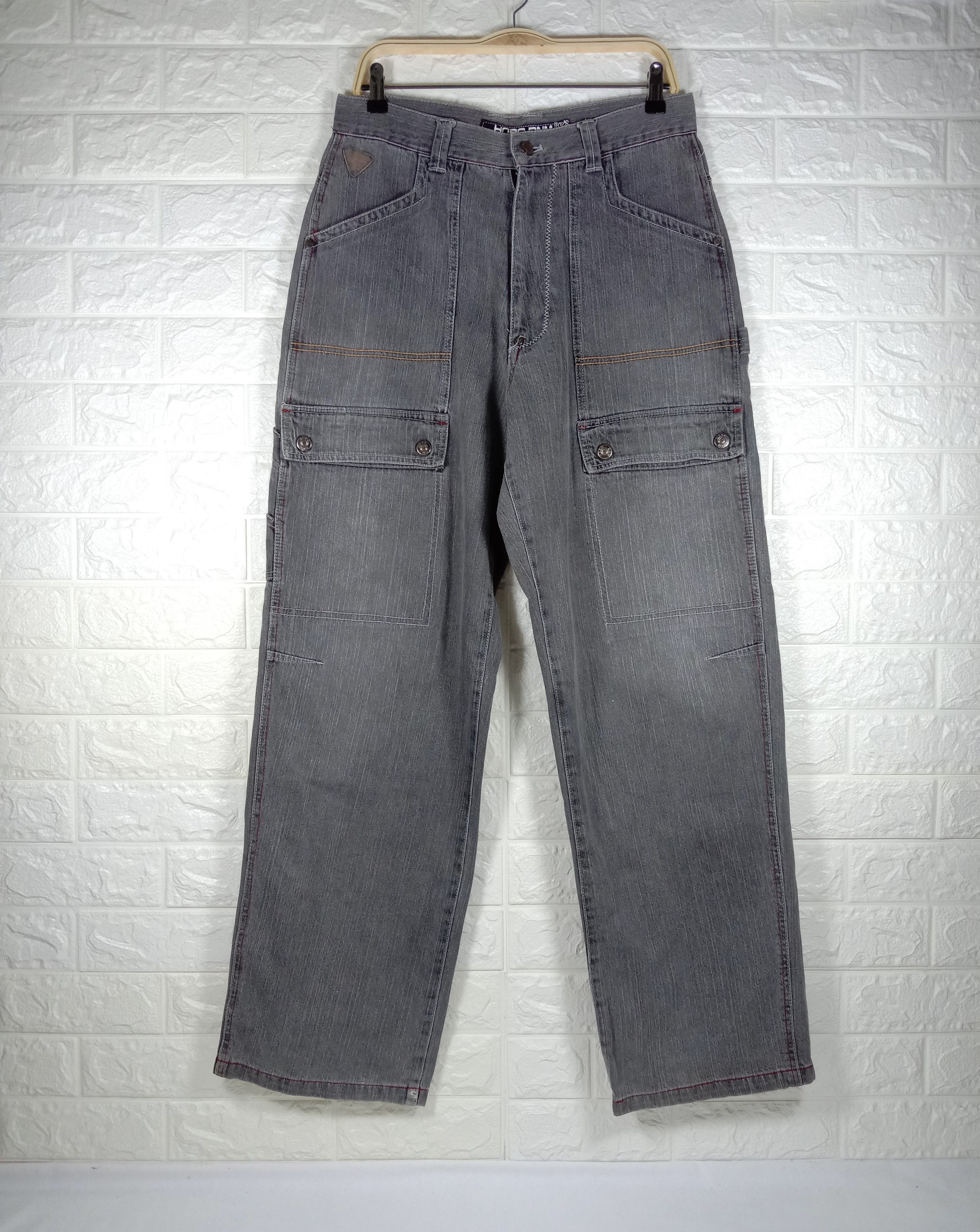 Hobo Vintage Hobo Faded Black Multi Pocket Cargo Wide Baggy Jeans Size US 32 / EU 48 - 5 Thumbnail