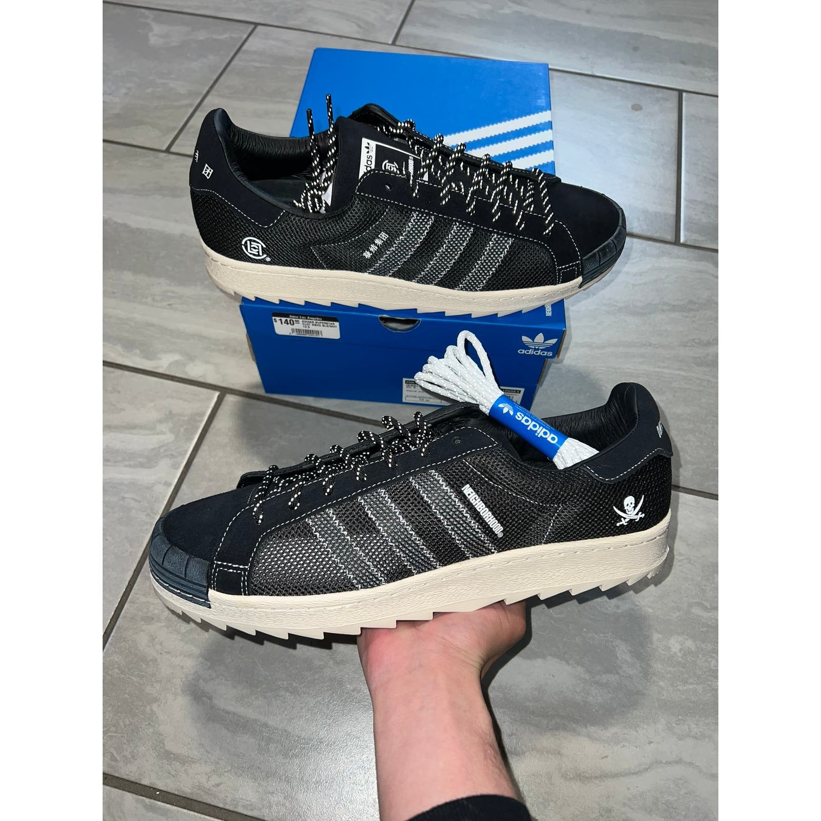 image of Adidas Superstar Clot X Neighborhood 12.5M New Shoes in Black, Men's