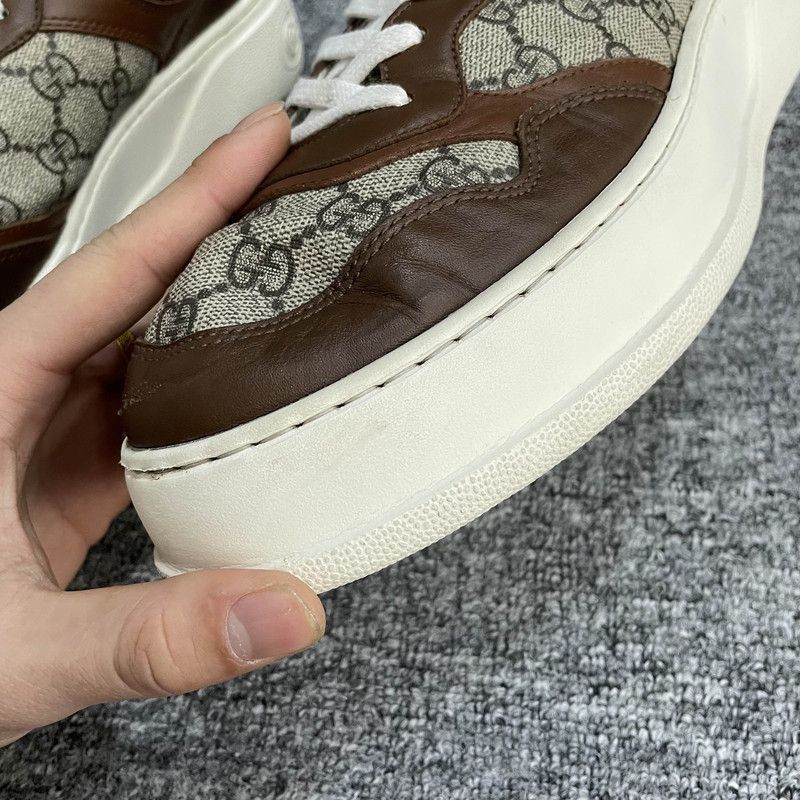 Gucci Gucci Brown Canvas Lace-Up Stylish Sneakers - Size US 10.5 / EU 43-44 - 1 Thumbnail