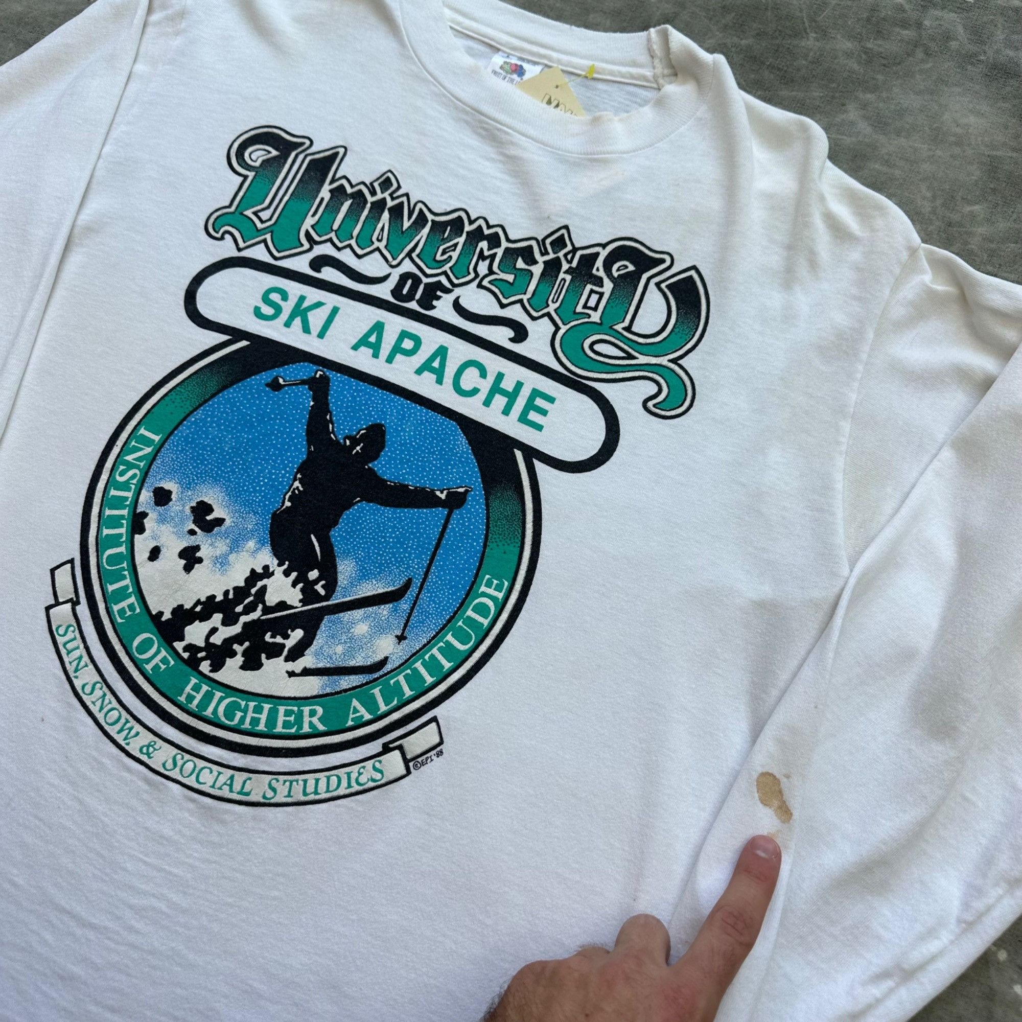 Vintage Vintage 1988 University Of Ski Apache Longsleeve Shirt Size US L / EU 52-54 / 3 - 5 Thumbnail