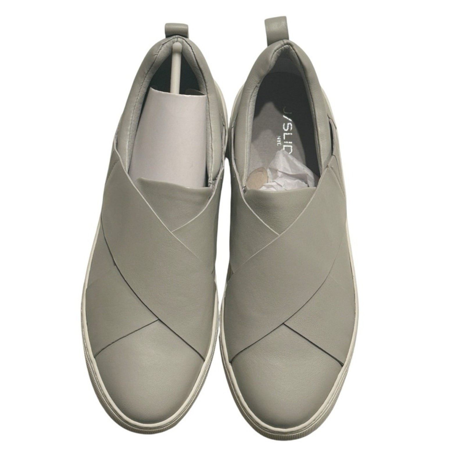 J/Slides J Slides Women's Grey Alec Leather Slip On Platform Size 7.5 Size US 7.5 / IT 37.5 - 3 Thumbnail