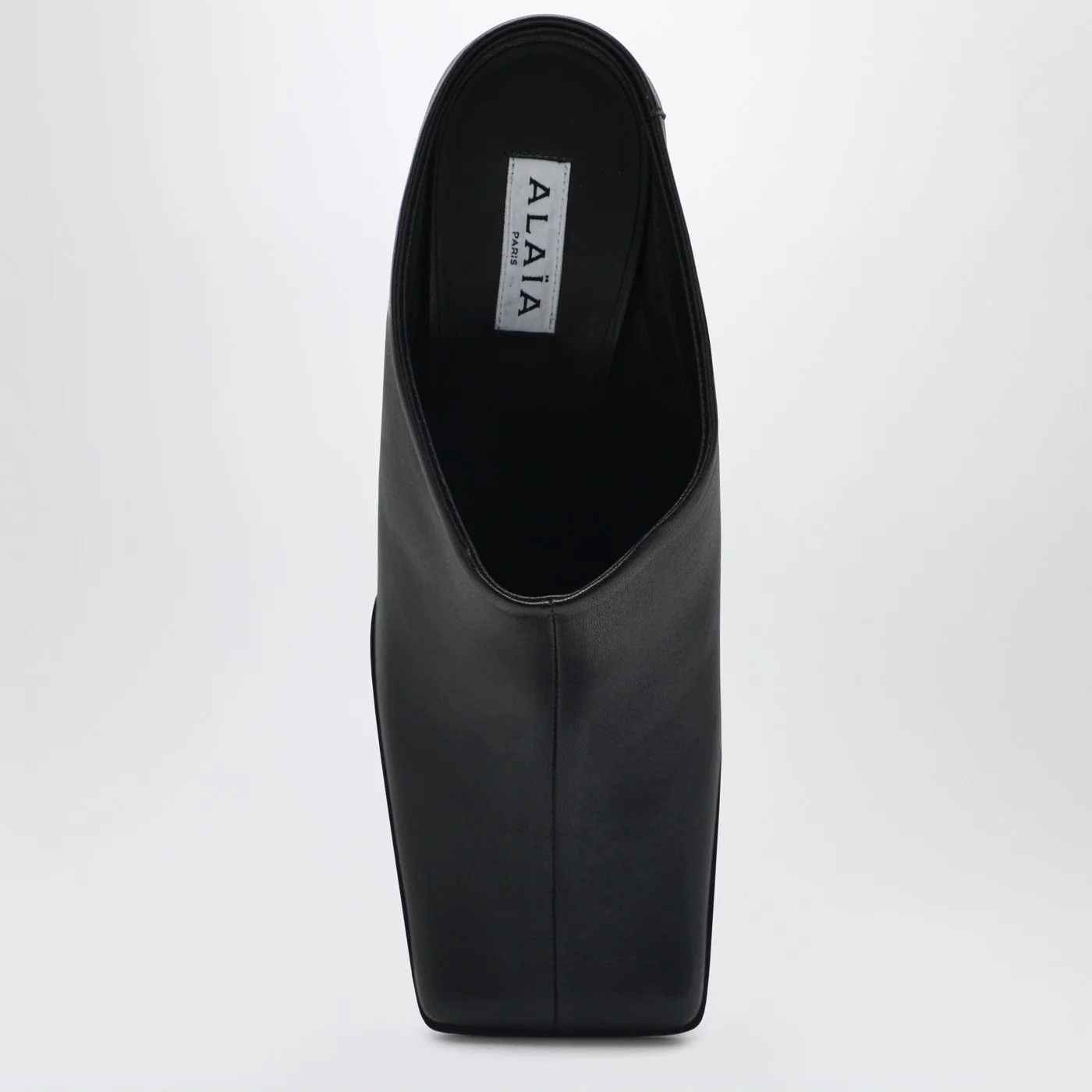 Alaia o1d2blof0426 Square Leather Mules in Black Size US 10 / IT 40 - 3 Thumbnail