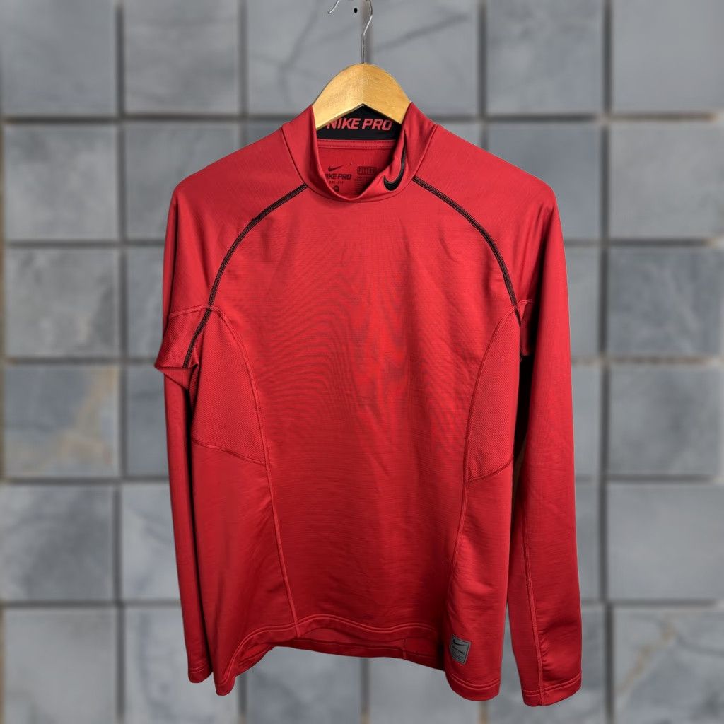 Nike Nike Pro Shirt Mens Medium Red Dri-FIT Fitted Long Sleeve Compression Athletic Size US M / EU 48-50 / 2 - 1 Thumbnail