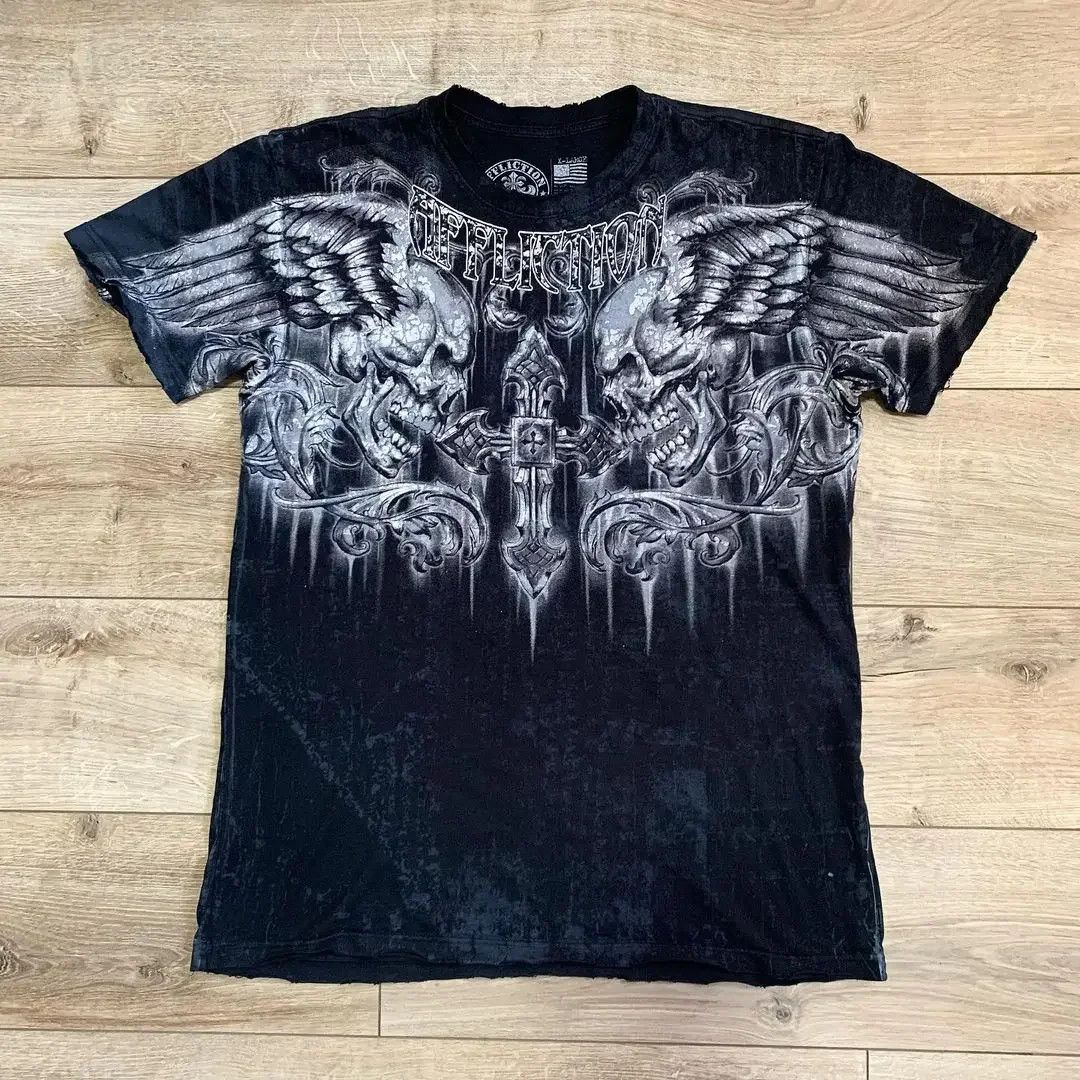 Vintage Casual Couple Skull TShirt Size US XL / EU 56 / 4 - 1 Thumbnail