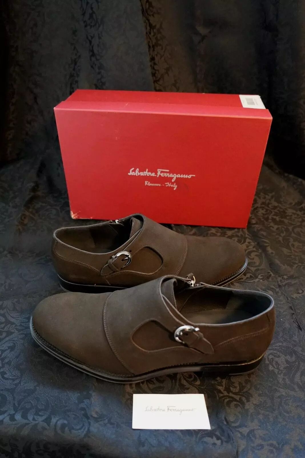 Salvatore Ferragamo Savona Buck Suede Monk Strap Shoe, unworn Size US 9.5 / EU 42-43 - 1 Thumbnail