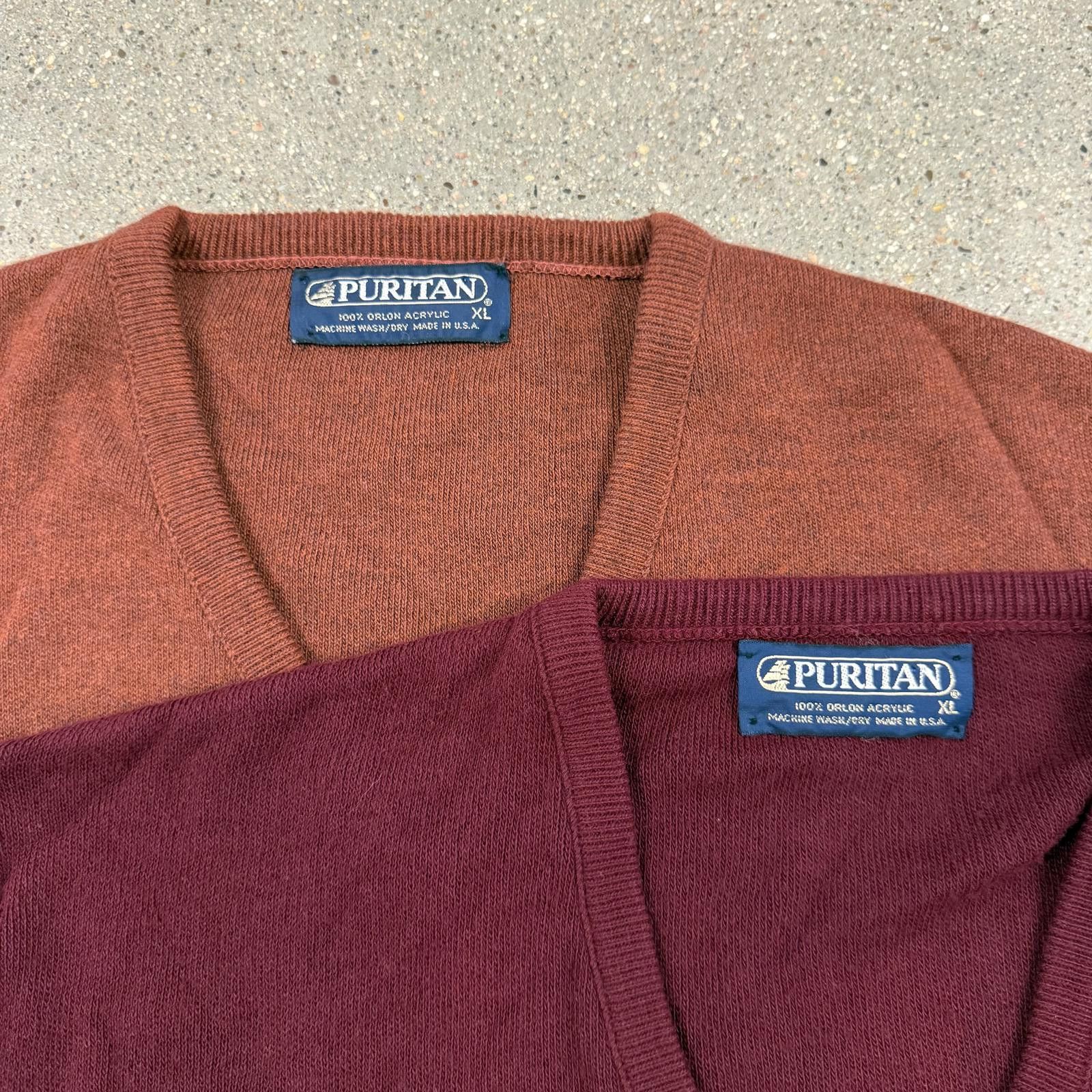 Puritan Lot of 2 Vtg 80s PURITAN Orion Acrylic V-Neck Sweaters XL Size US XL / EU 56 / 4 - 2 Thumbnail