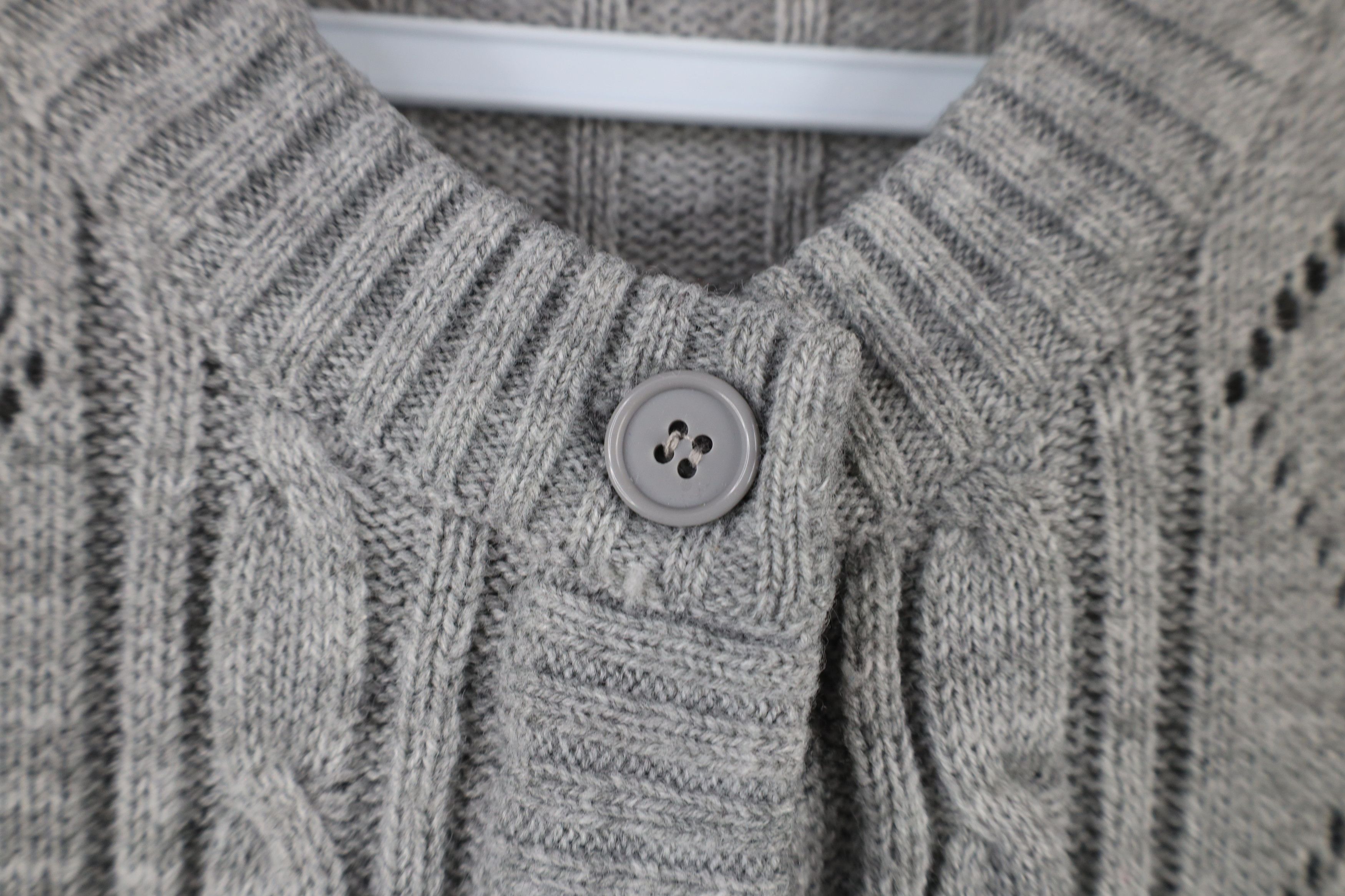 Vintage Vintage 70s Streetwear Cable Knit Cardigan Sweater Gray Size M / US 6-8 / IT 42-44 - 8 Thumbnail