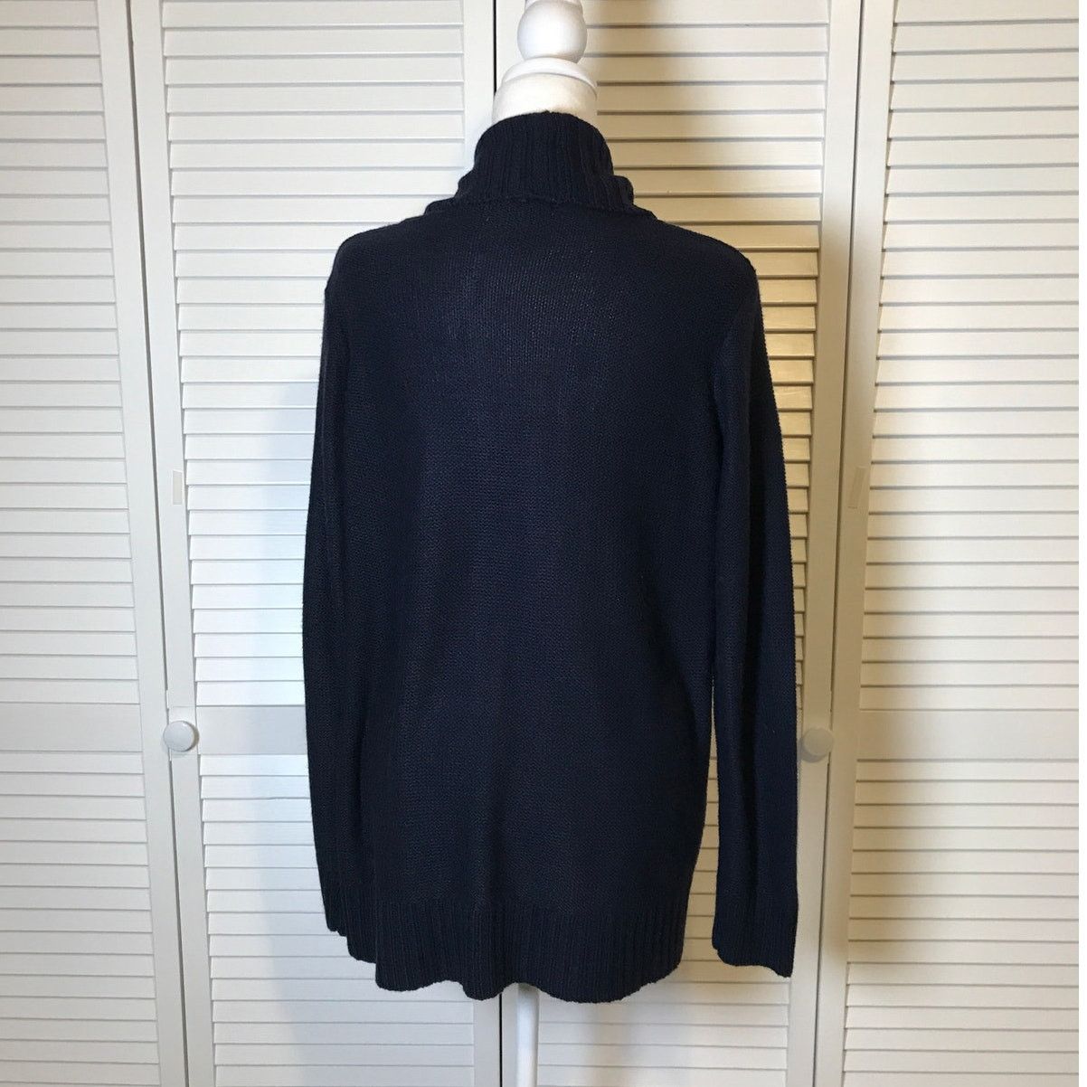 Other Fresh Navy Blue Long Sleeve Cardigan Sweater L Size L / US 10 / IT 46 - 2 Thumbnail