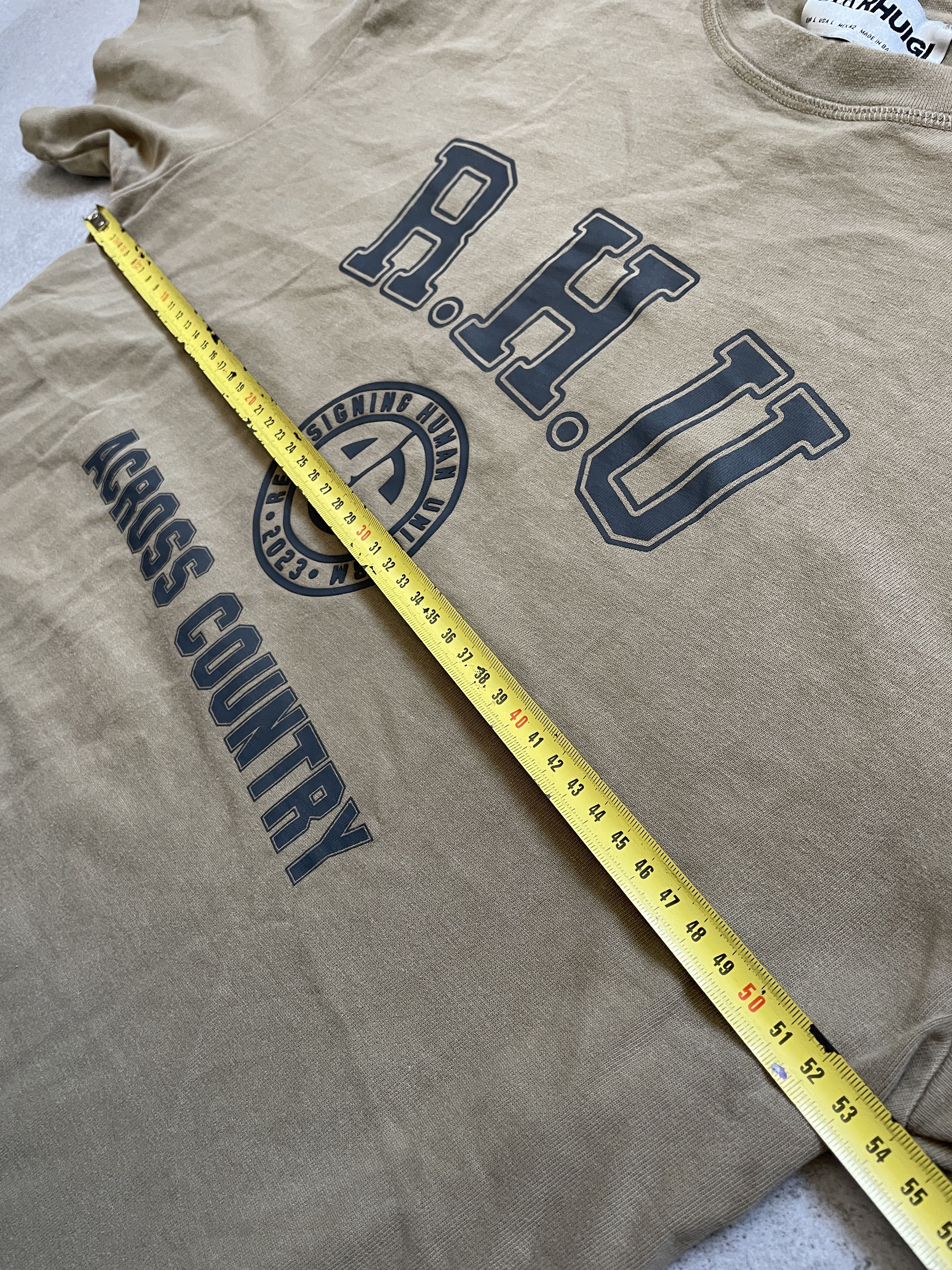 Rhude ZARA X RHUDE RHUIGI BEIGE ACROSS COUNTRY TEE Size US L / EU 52-54 / 3 - 5 Thumbnail