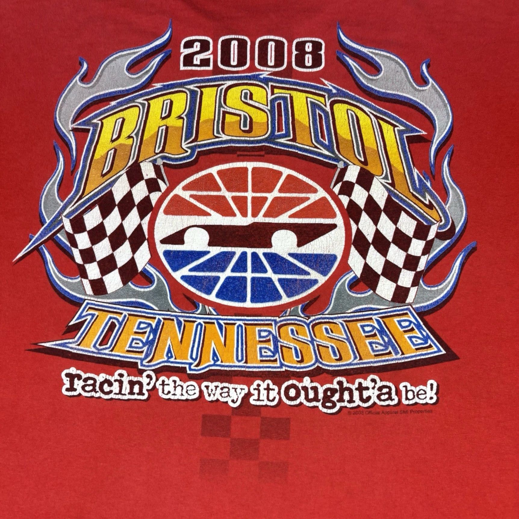 Gildan VINTAGE Bristol Tennessee Racing T Shirt Red Short Sleeve Adult XL Cars Gildan Crew Neck Size US XL / EU 56 / 4 - 6 Thumbnail
