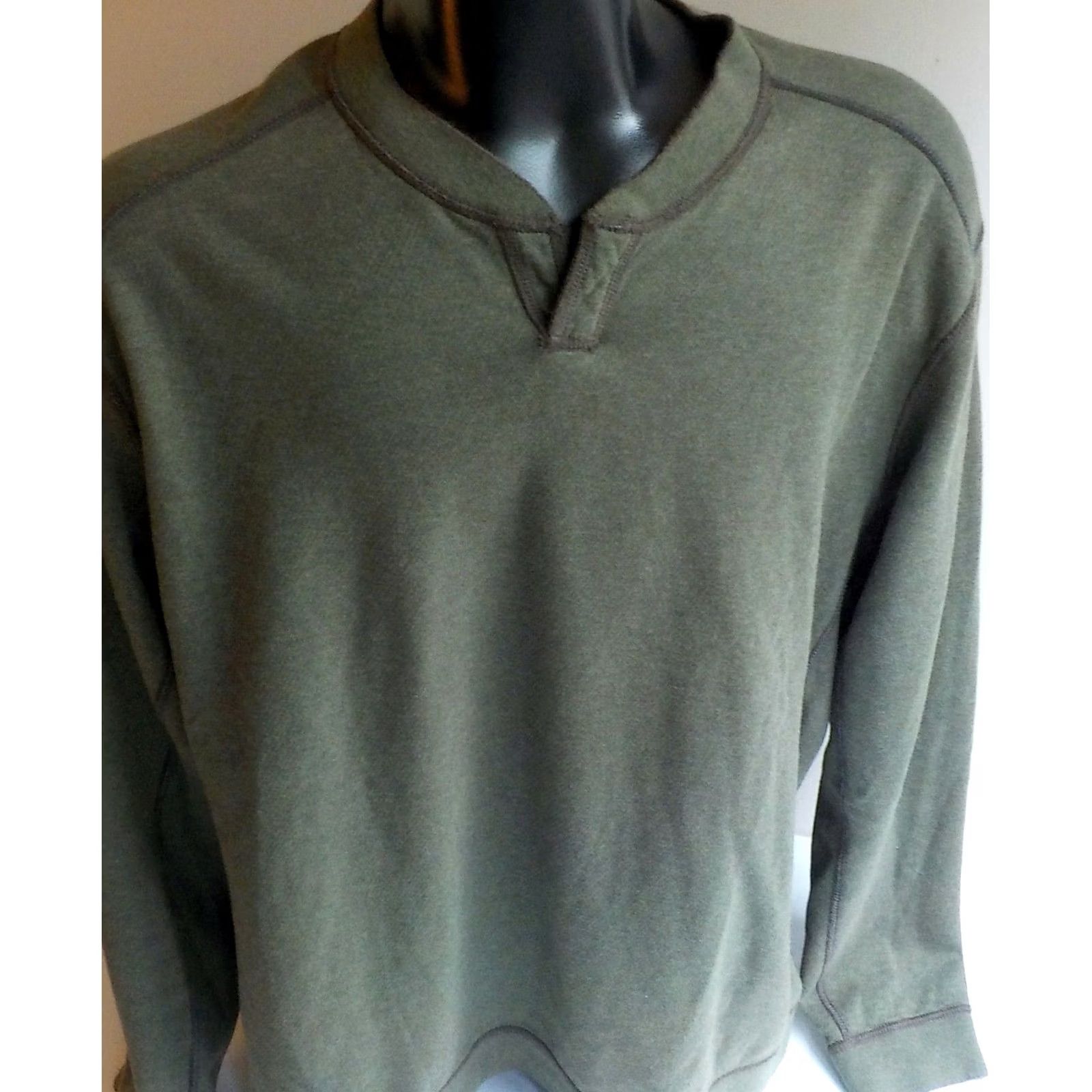 Tommy Bahama Tommy Bahama Split Crewneck Sweatshirt Reversible Brown/Green 100% Cotton XL Men Size US XL / EU 56 / 4 - 3 Thumbnail