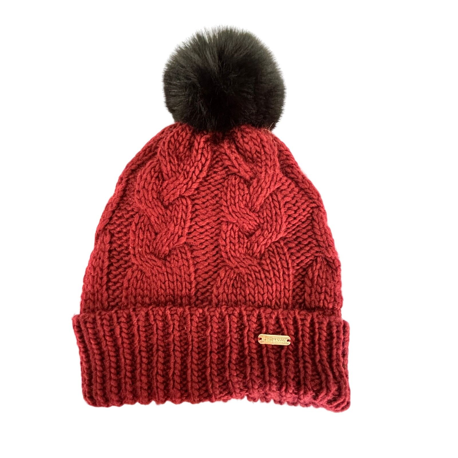 Steve Madden Steve Madden Hat Beanie Burgundy Size ONE SIZE - 1 Thumbnail