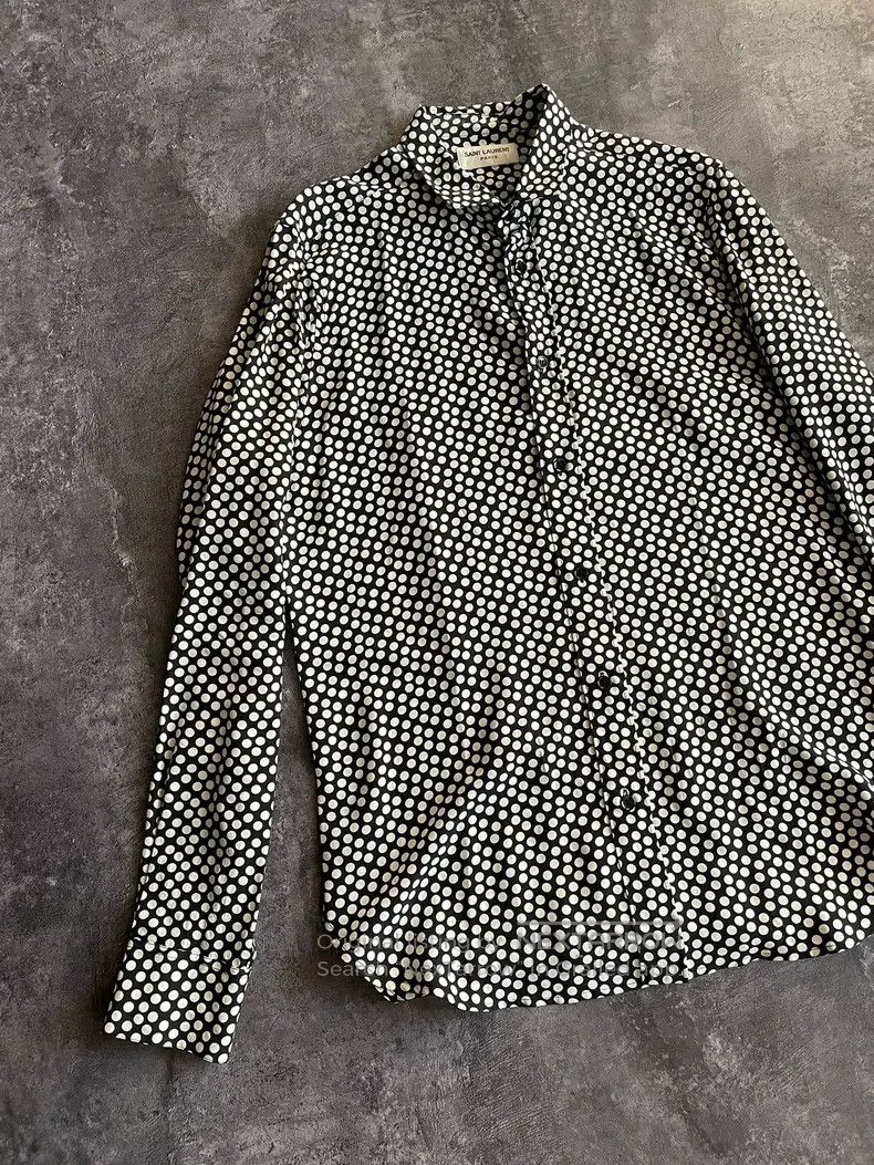 Saint Laurent Paris Saint Laurent Paris Large Polka Dot Silk Shirt Size XS / US 0-2 / IT 36-38 - 3 Thumbnail