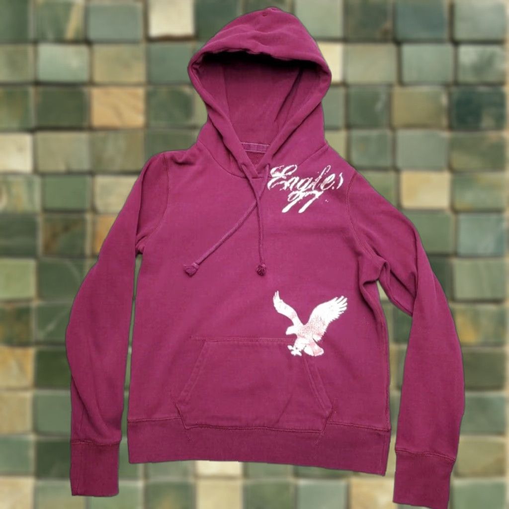 American Eagle Outfitters VINTAGE American Eagle Hoodie Womens M Purple Hooded Pullover Sweatshirt Y2K Retro Style Size M / US 6-8 / IT 42-44 - 1 Thumbnail