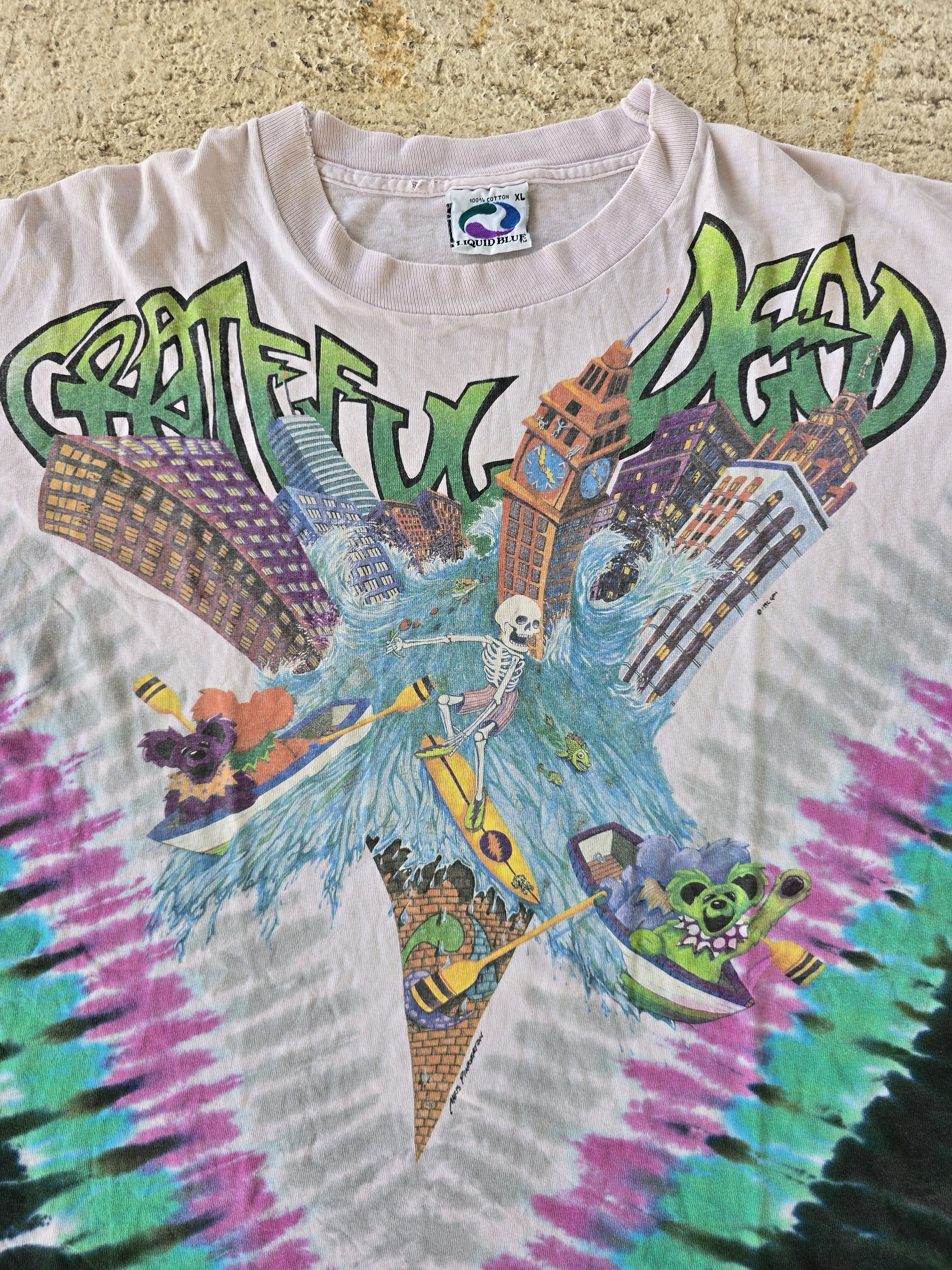 Grateful Dead Vintage 1992 Grateful Dead Chicago Soldier Field Tie Dye Tee Size US XL / EU 56 / 4 - 2 Thumbnail
