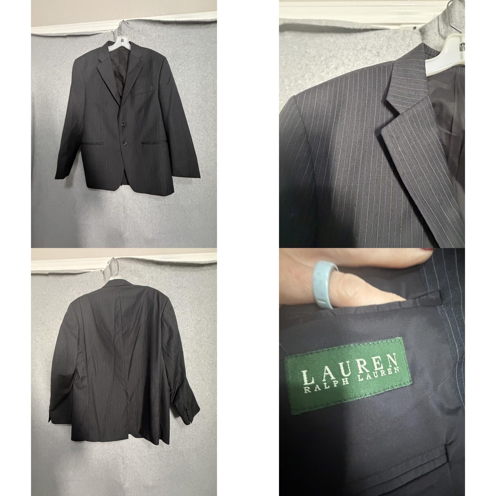 Ralph Lauren Lauren Ralph Lauren Suit Gray Wool 2 Piece Jacket Pants Formal Mens 40S 36x30 Size 40R - 9 Thumbnail