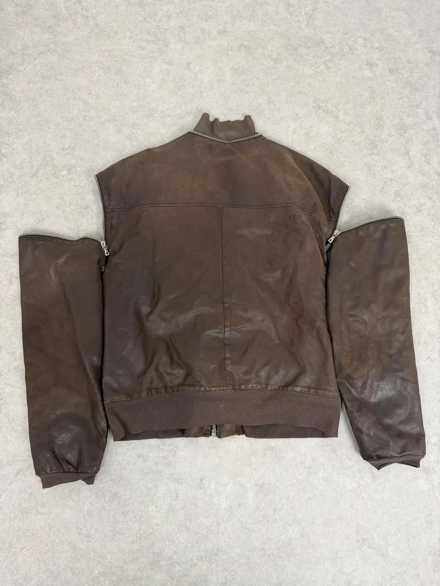 Dolce & Gabbana AW2003 Dolce & Gabbana Goatskin Detachable Sleeves Cargo Leather Bomber Jacket Size US M / EU 48-50 / 2 - 3 Thumbnail