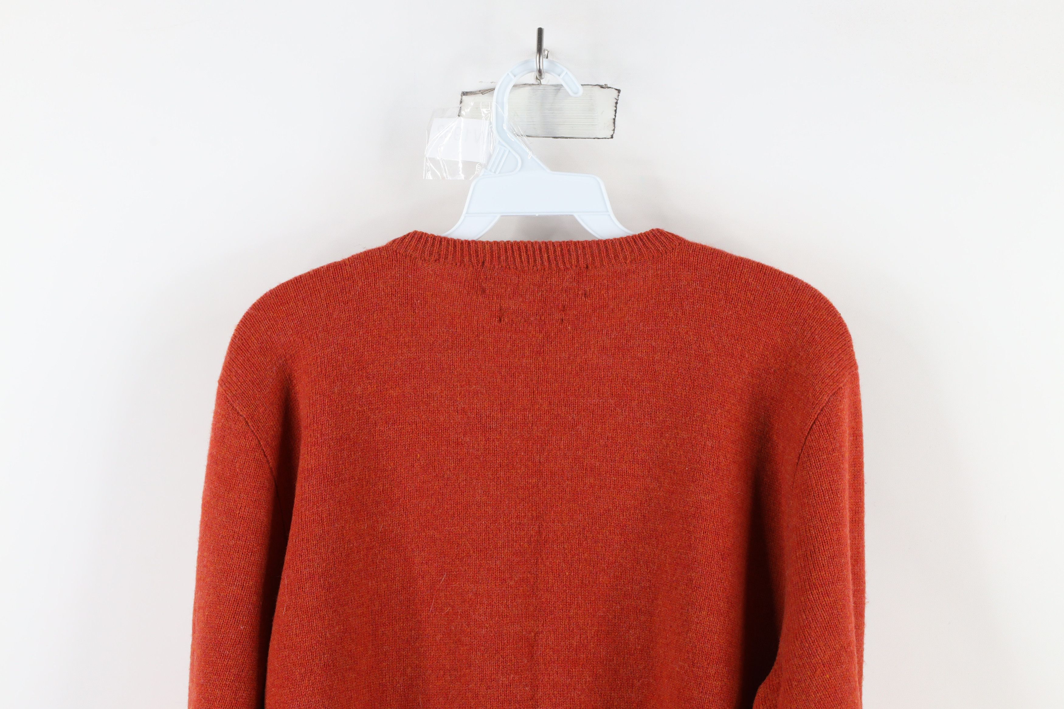 Ralph Lauren × Vintage Vintage 90s Ralph Lauren Lambswool V-Neck Sweater Orange Size US L / EU 52-54 / 3 - 9 Thumbnail