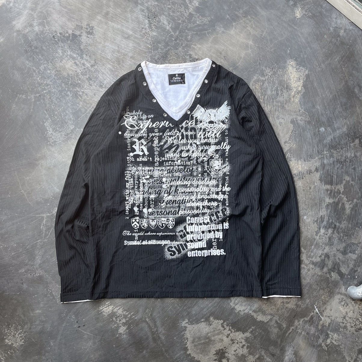 Japanese Brand Collins poem double layers long sleeve kmrii Size US L / EU 52-54 / 3 - 1 Thumbnail