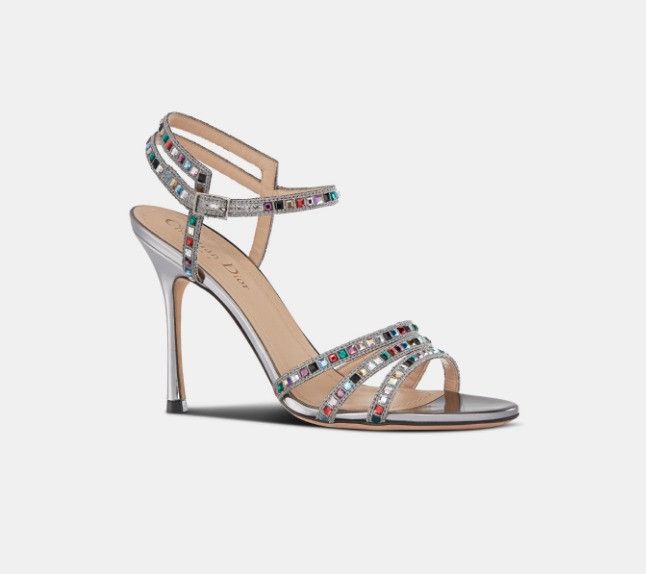 Dior o1w1db10924 Gem Heeled Sandal in Silver Size US 8 / IT 38 - 2 Thumbnail