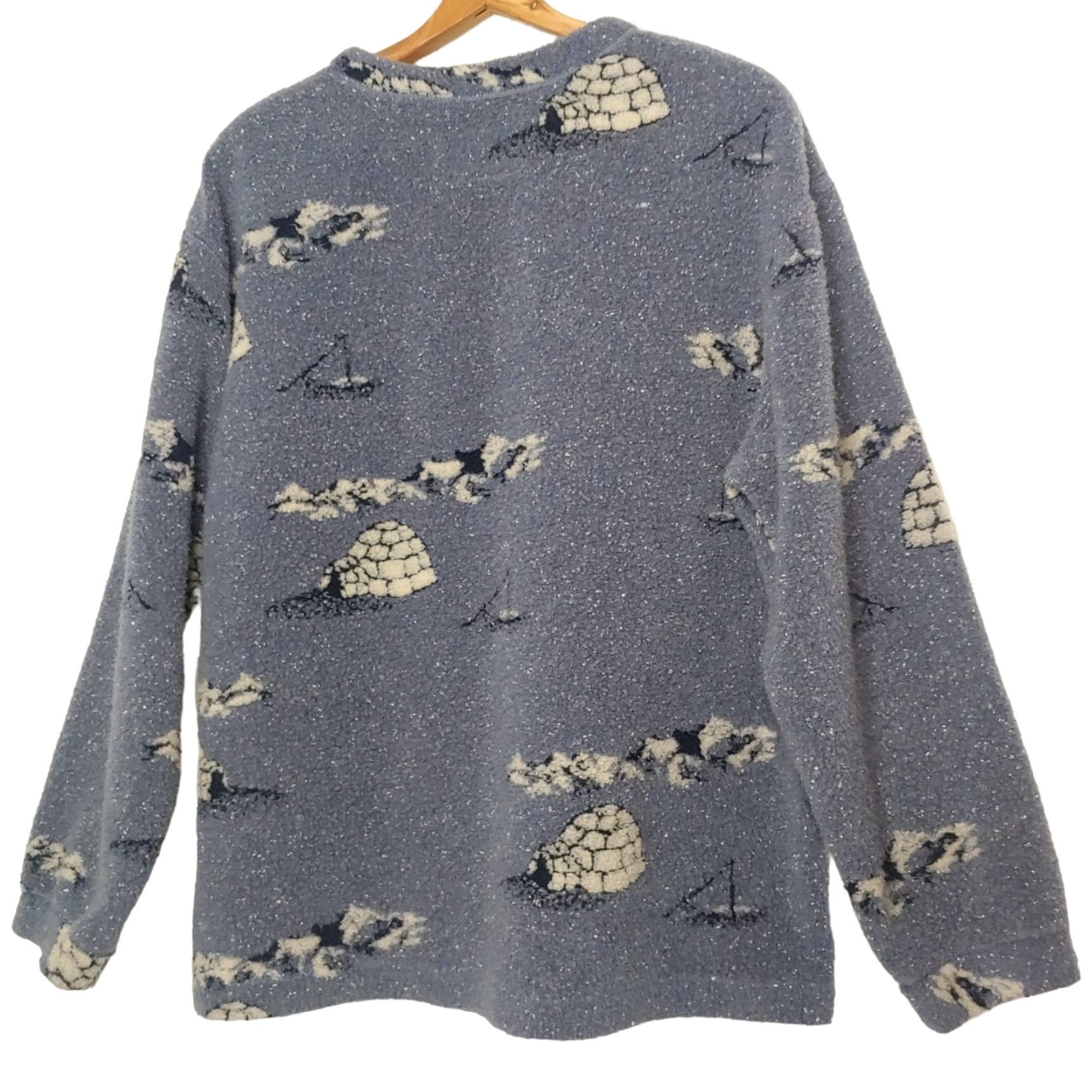 Vintage VINTAGE Woolrich Fleece Shirt XL Blue Igloo Ice Fishing Sweatshirt Snow Ski USA Womens Size XL / US 12-14 / IT 48-50 - 4 Thumbnail