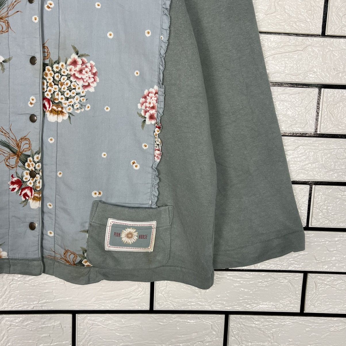 Pink House PINK HOUSE Big Logo Floral Snap Button Jacket #4090-C186 Size L / US 10 / IT 46 - 4 Thumbnail