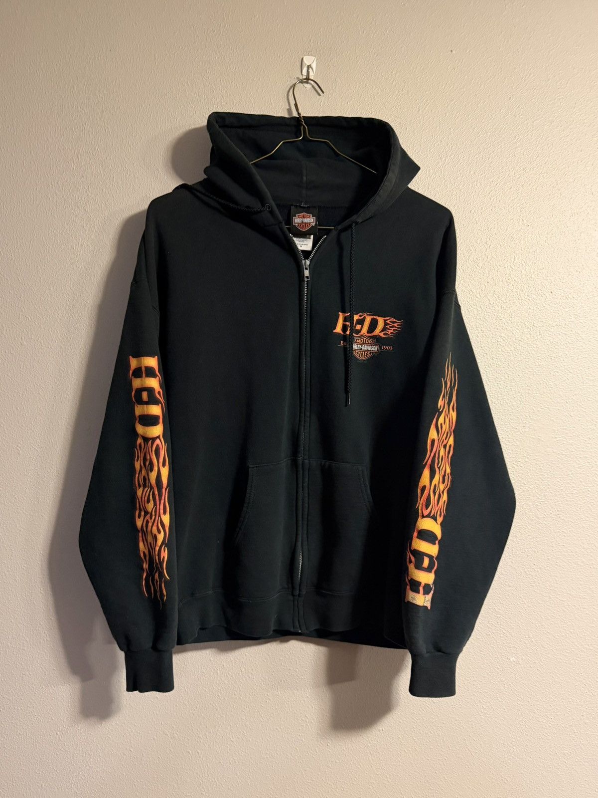 Harley Davidson × Vintage (XL) SICK BLUE FLAMES Harley Davidson