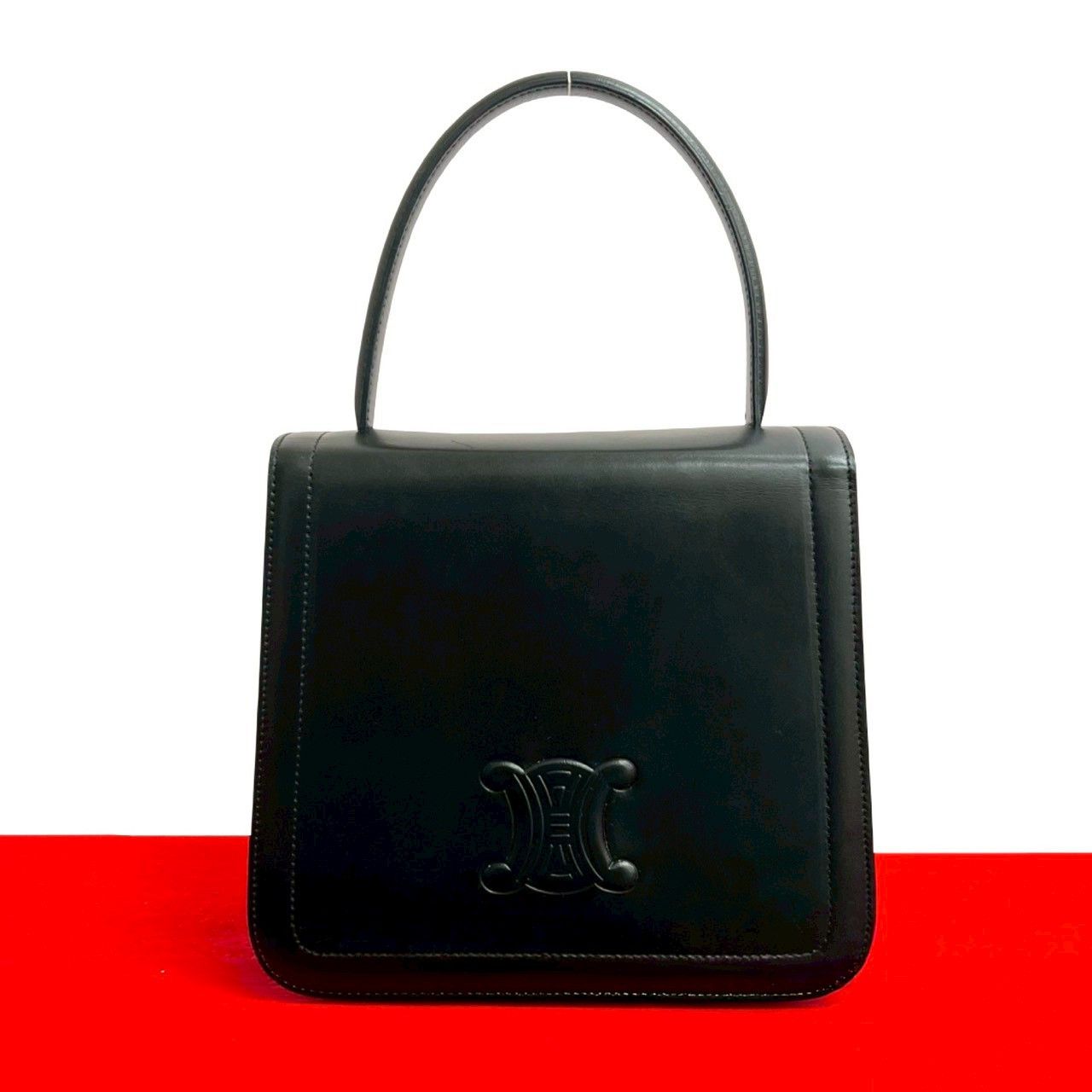 Celine Celine CELINE Old Triomphe Calf Leather Handbag Leather Handbag DUTY FREE for USA Size ONE SIZE - 1 Thumbnail