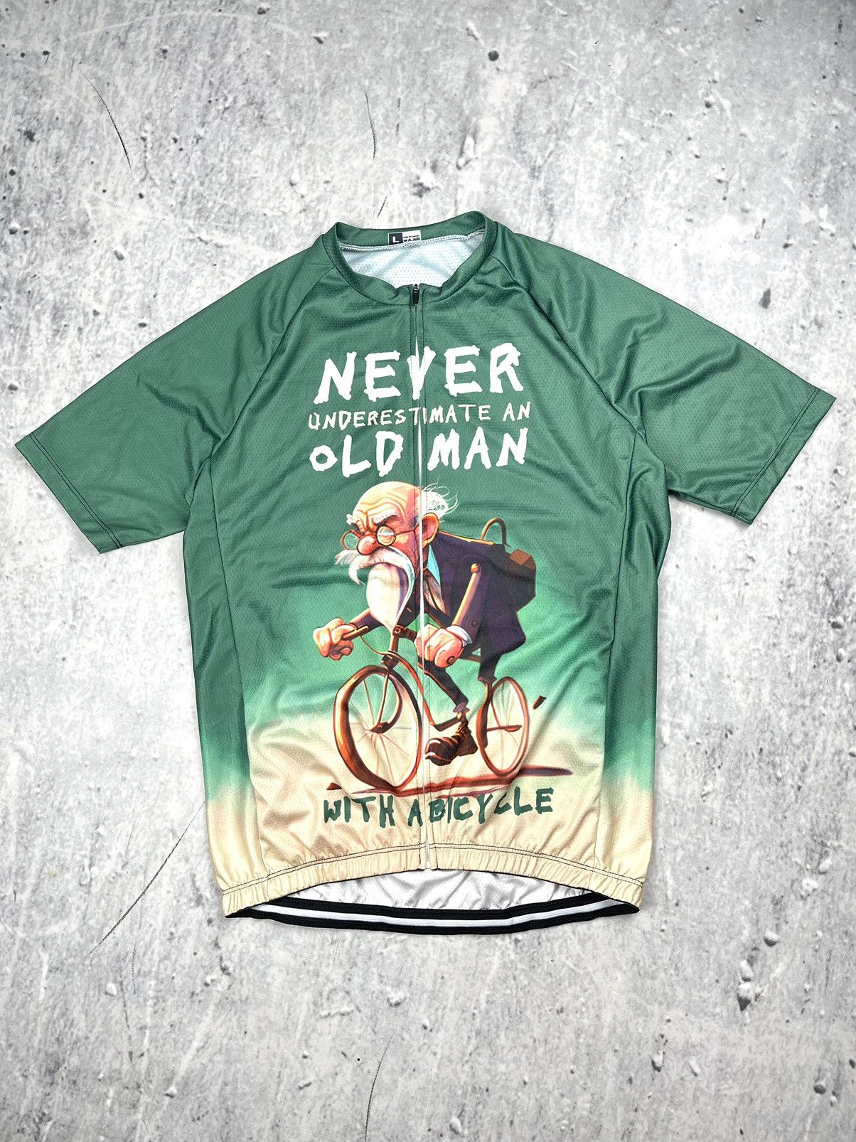 Vintage Vintage Bicycle green jersey humor old man Size US L / EU 52-54 / 3 - 1 Thumbnail