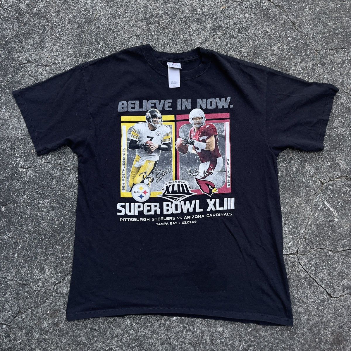 NFL × Vintage Vintage 2009 BELIEVE IN NOW SUPER BOWL XLII Shirt Size US XL / EU 56 / 4 - 1 Thumbnail